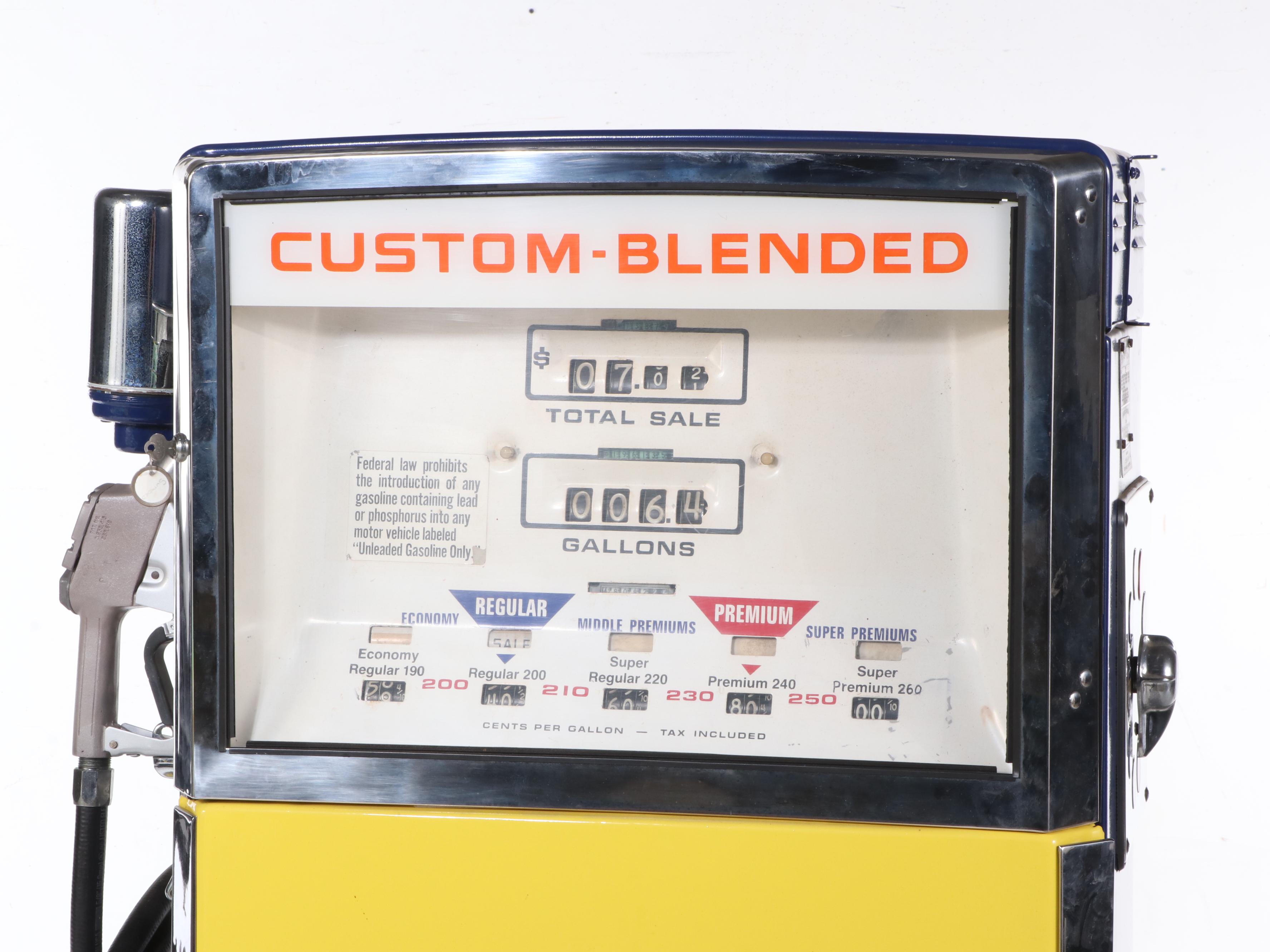 Wayne Blend-O-Matic Blue Sunoco Gas Pump, Mid-20th Century