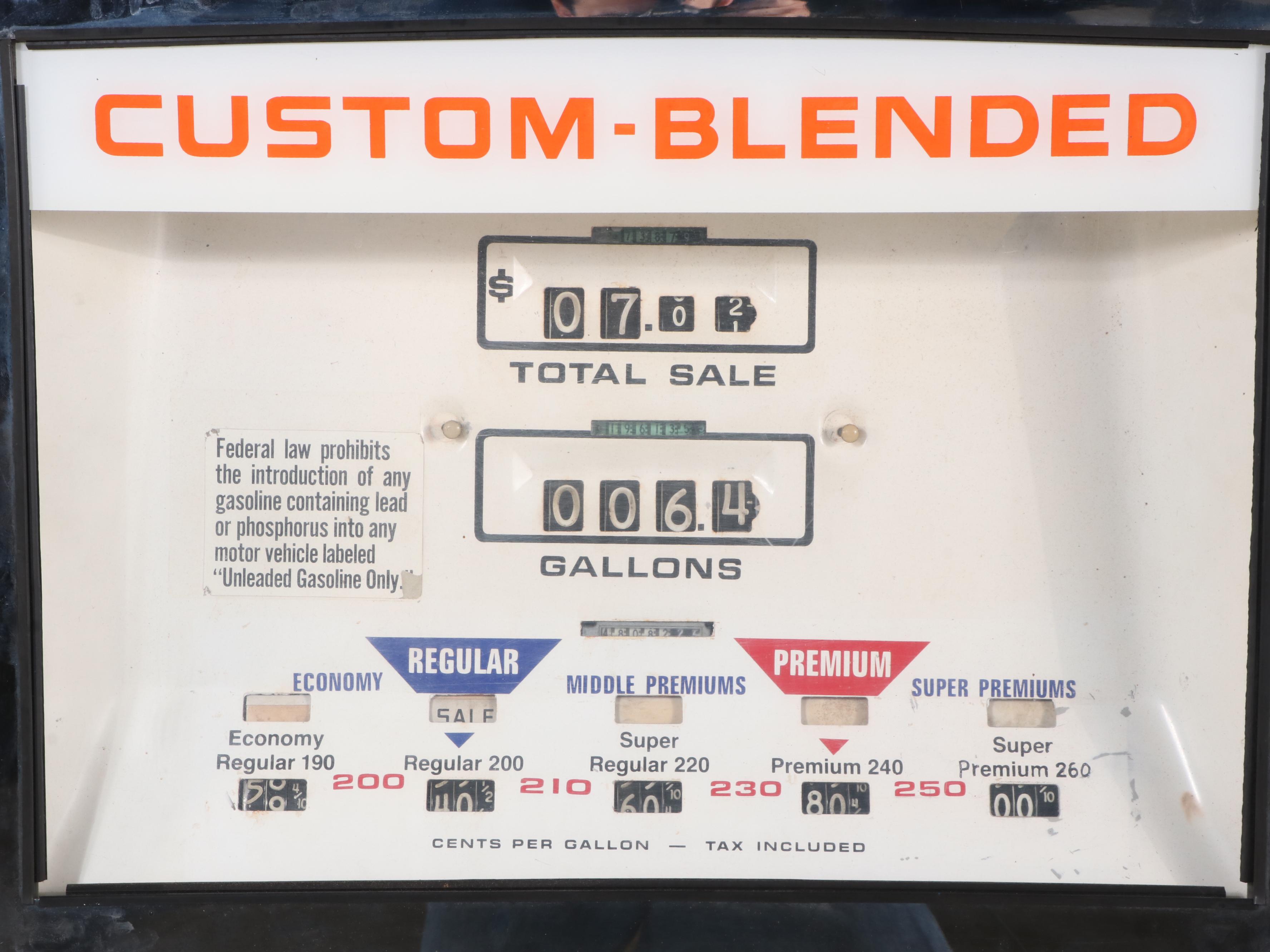 Wayne Blend-O-Matic Blue Sunoco Gas Pump, Mid-20th Century