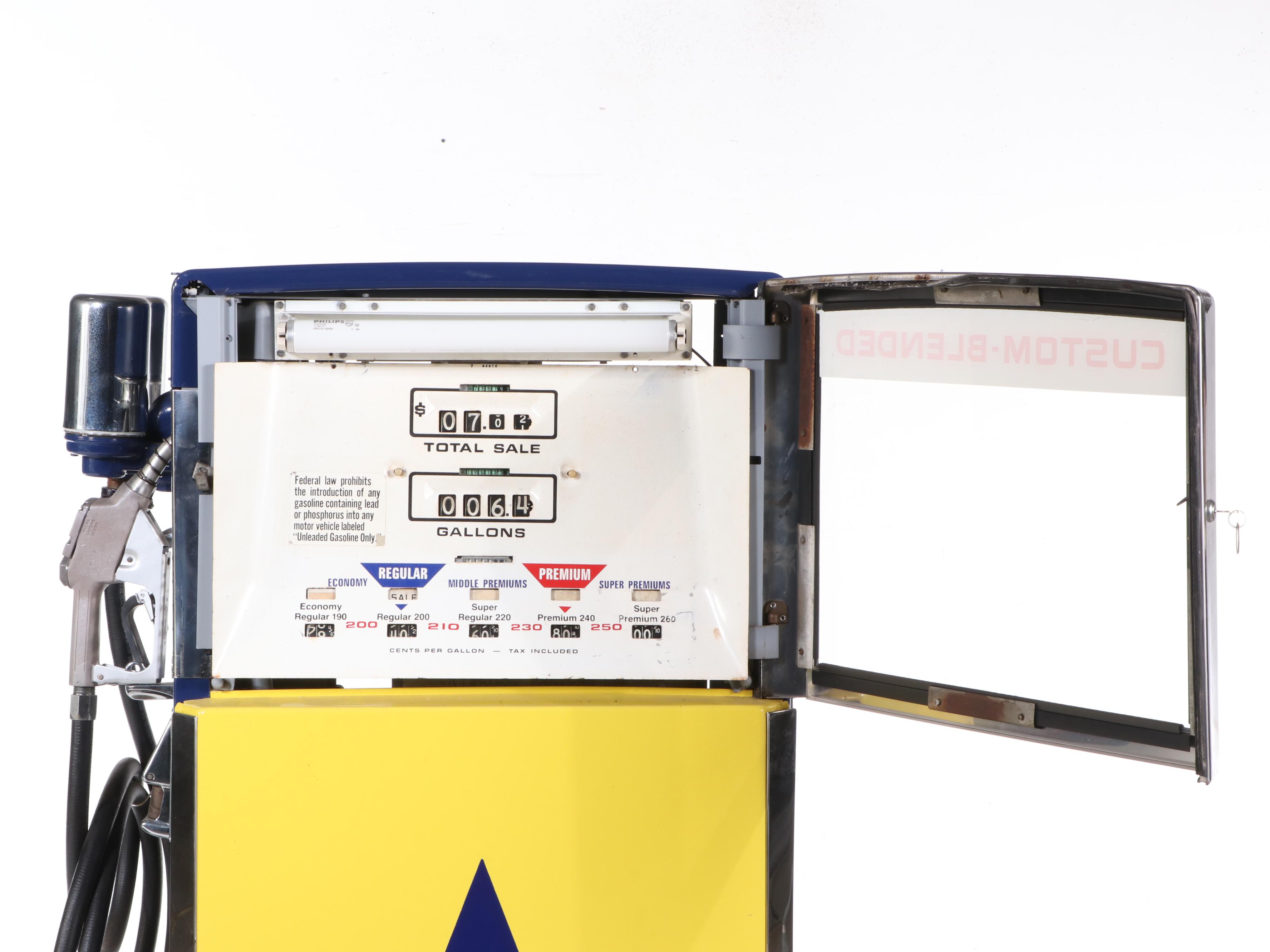 Wayne Blend-O-Matic Blue Sunoco Gas Pump, Mid-20th Century