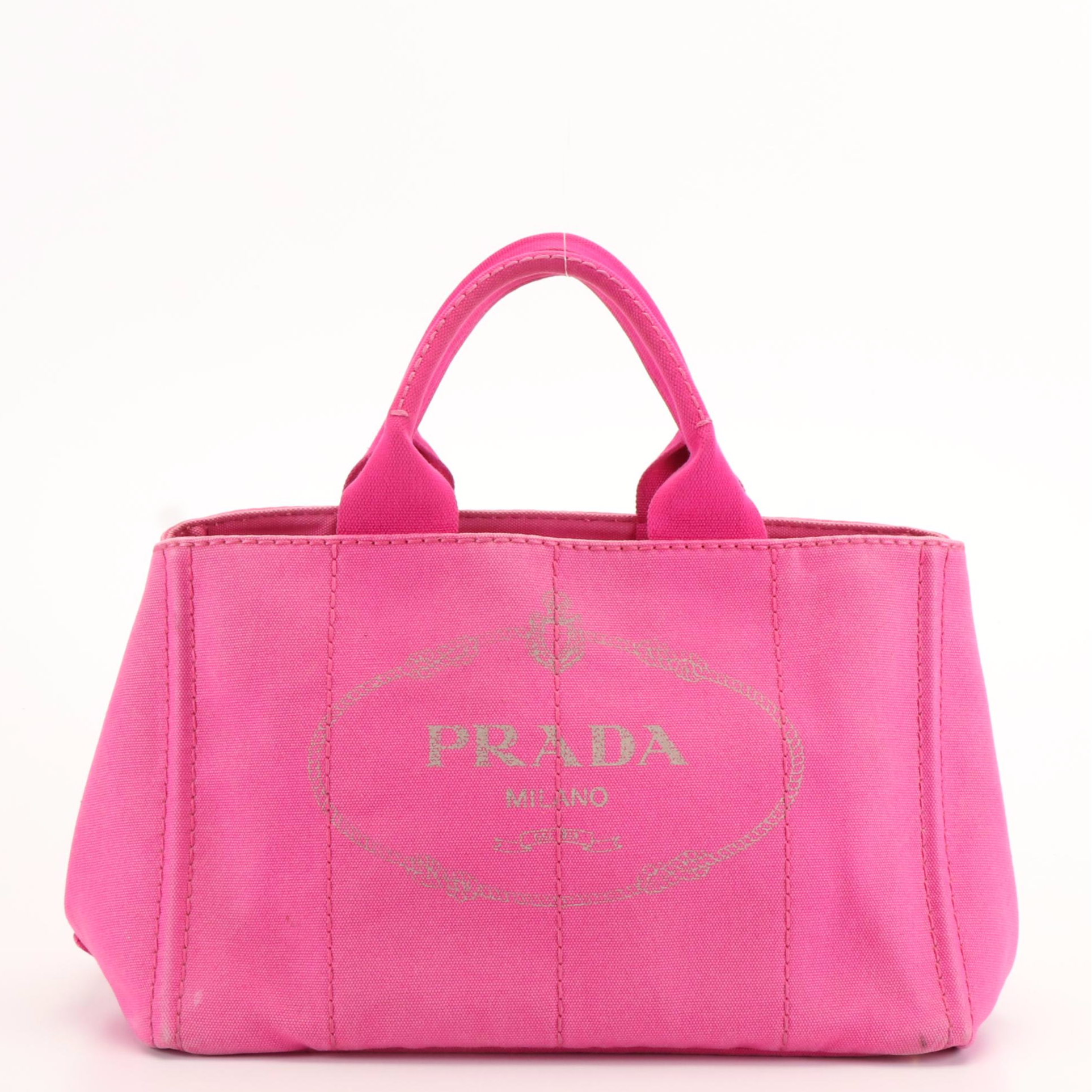 Prada Canapa Tote Bag with Strap in Pink Canvas