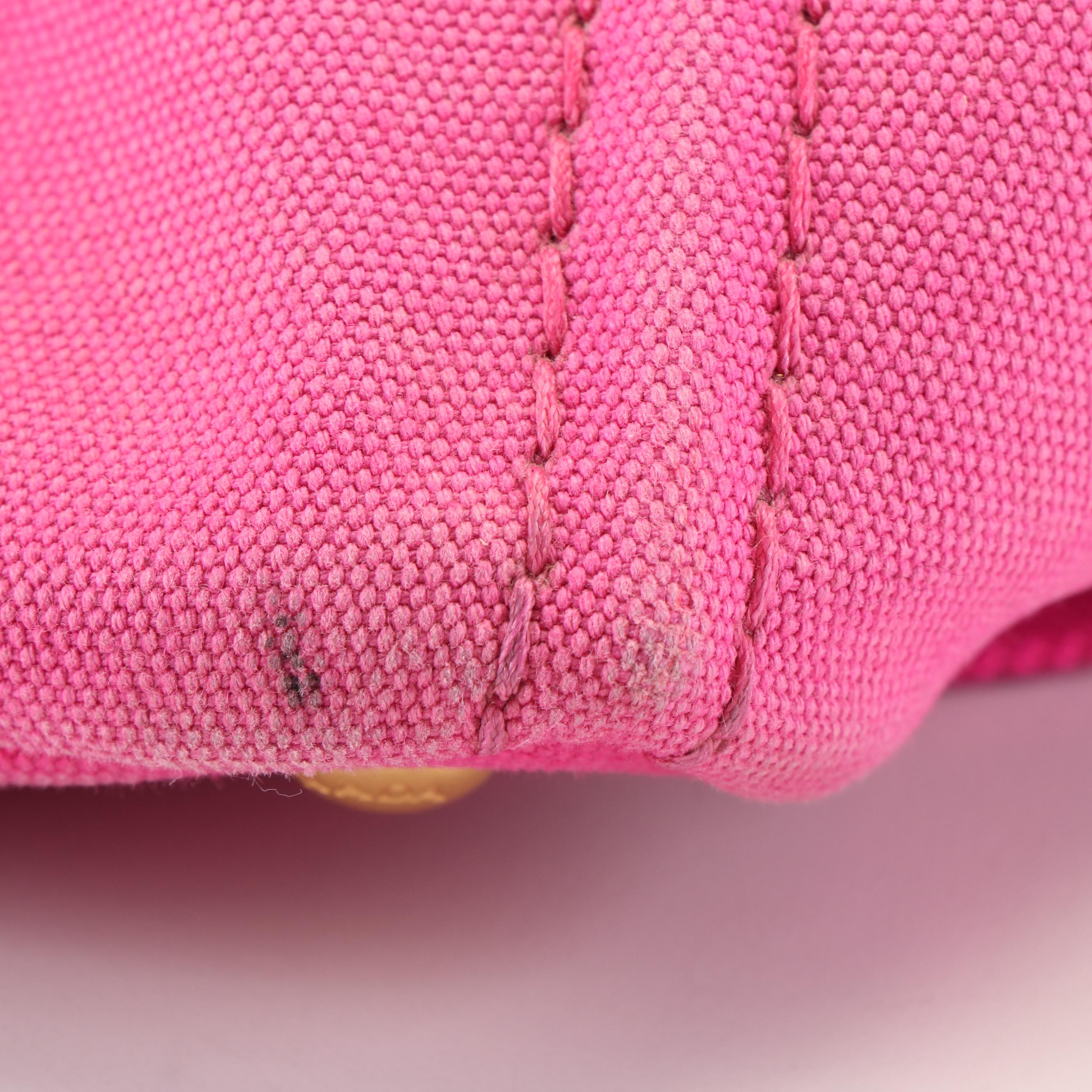 Prada Canapa Tote Bag with Strap in Pink Canvas