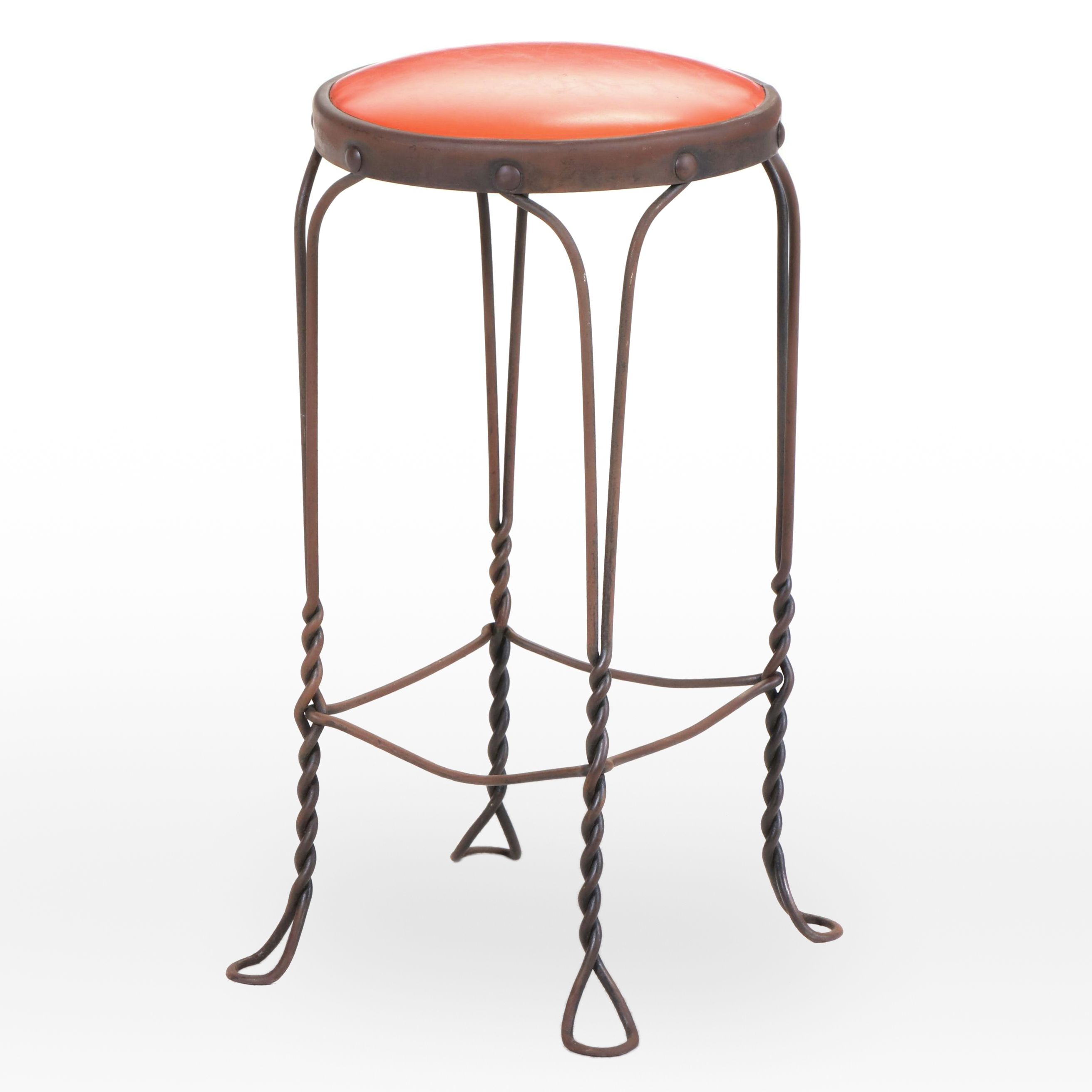 Twisted Iron Ice Cream Parlor Stool, Early 20th Century