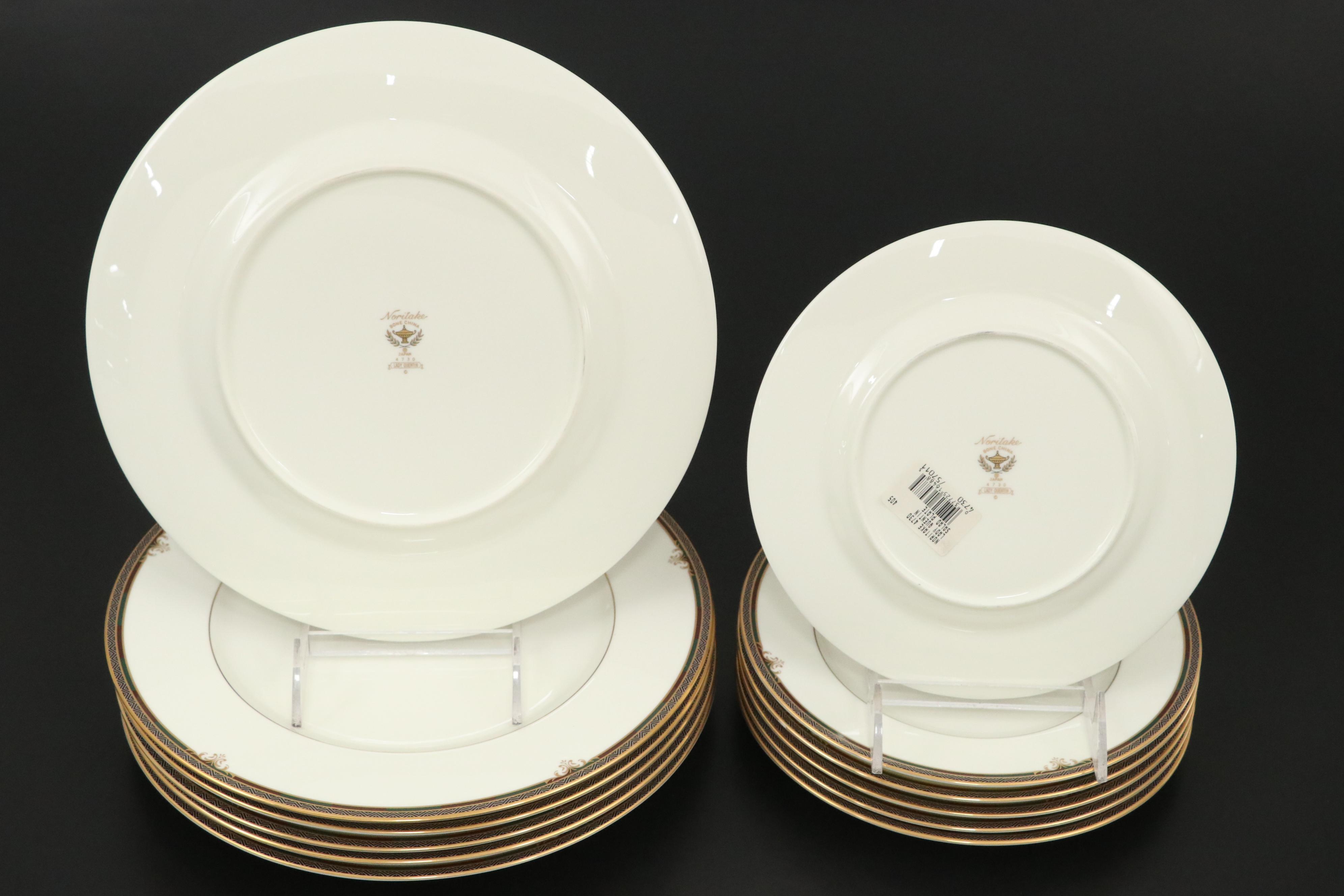 Noritake "Lady Quentin" Bone China Dinner and Salad Plates, 1994–2002