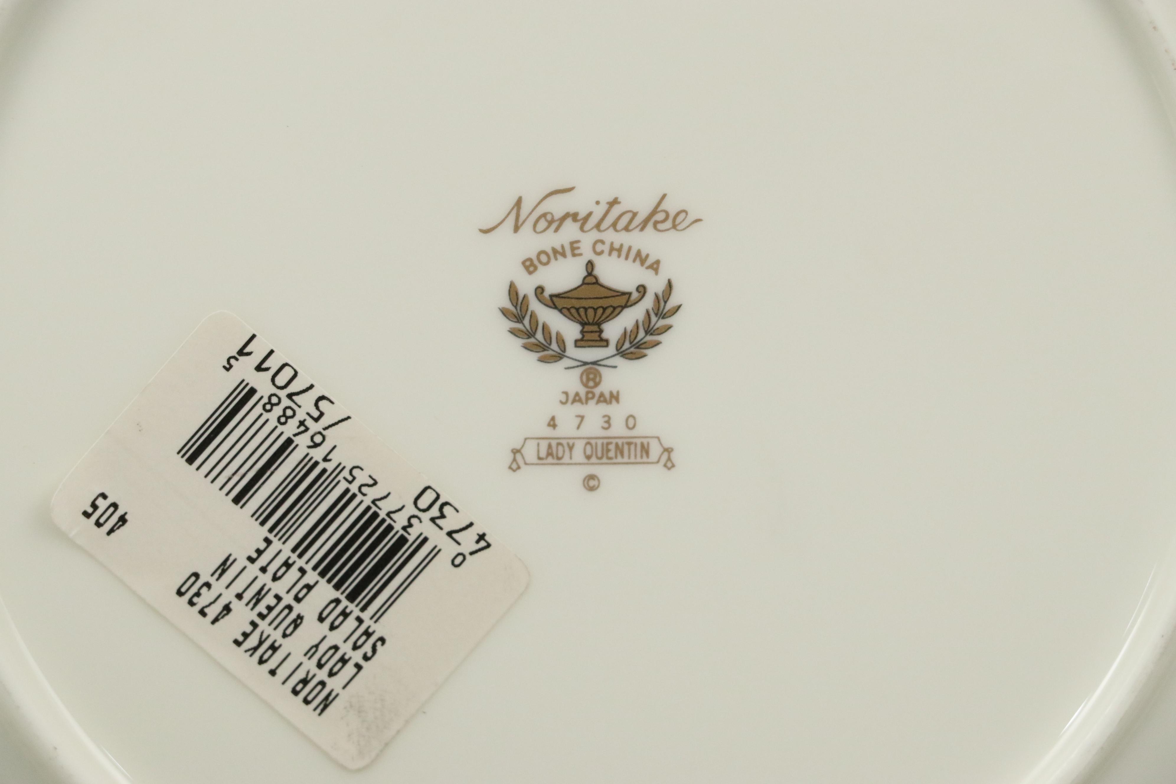 Noritake "Lady Quentin" Bone China Dinner and Salad Plates, 1994–2002