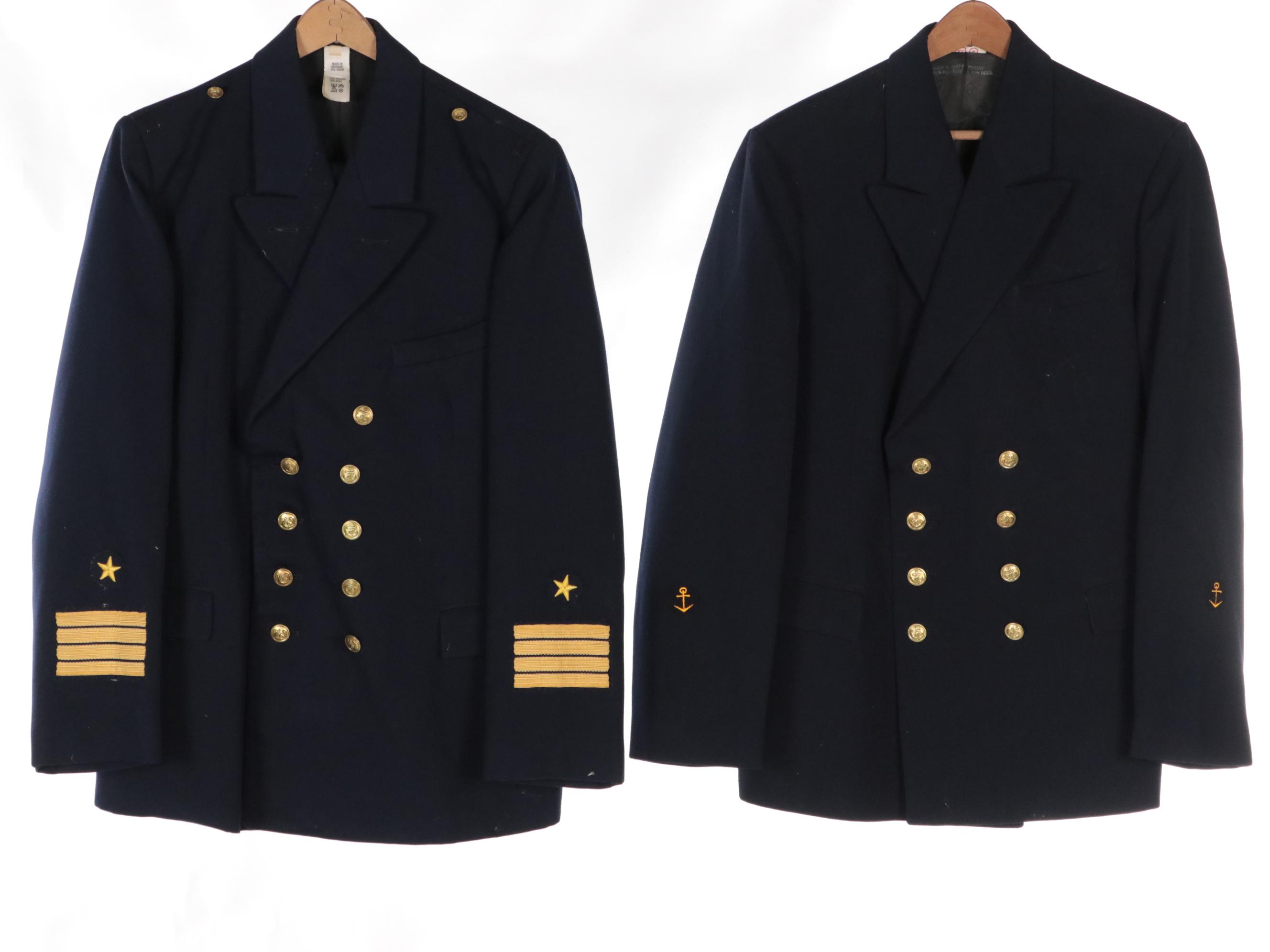 Cold War Era East German Volksmarine Dress Uniforms and Leather Coat