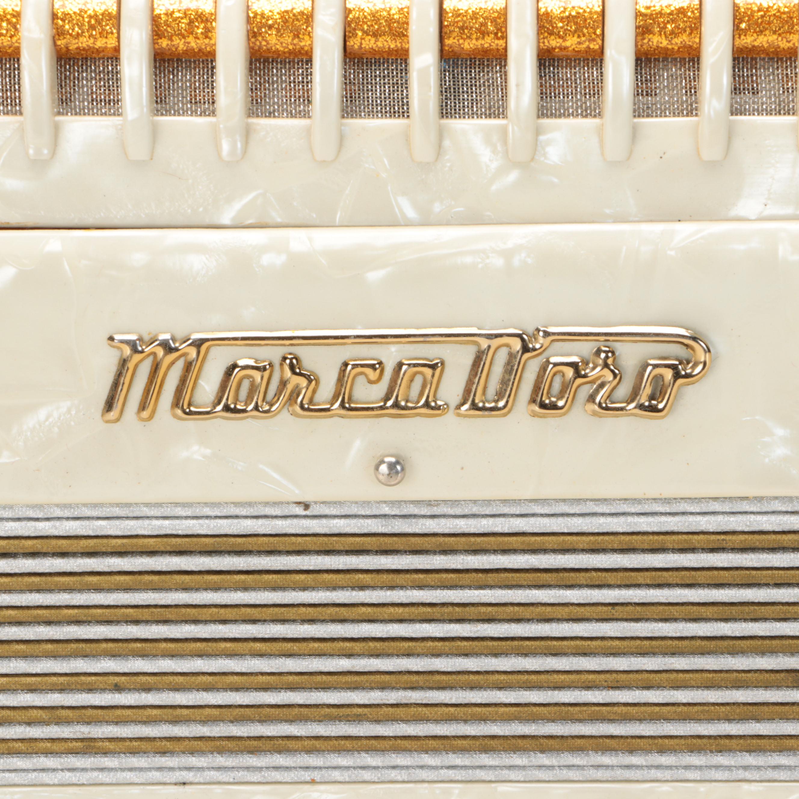 Italian Marco D'oro 41 Key Mother-of-Pearl Resin Piano Accordion