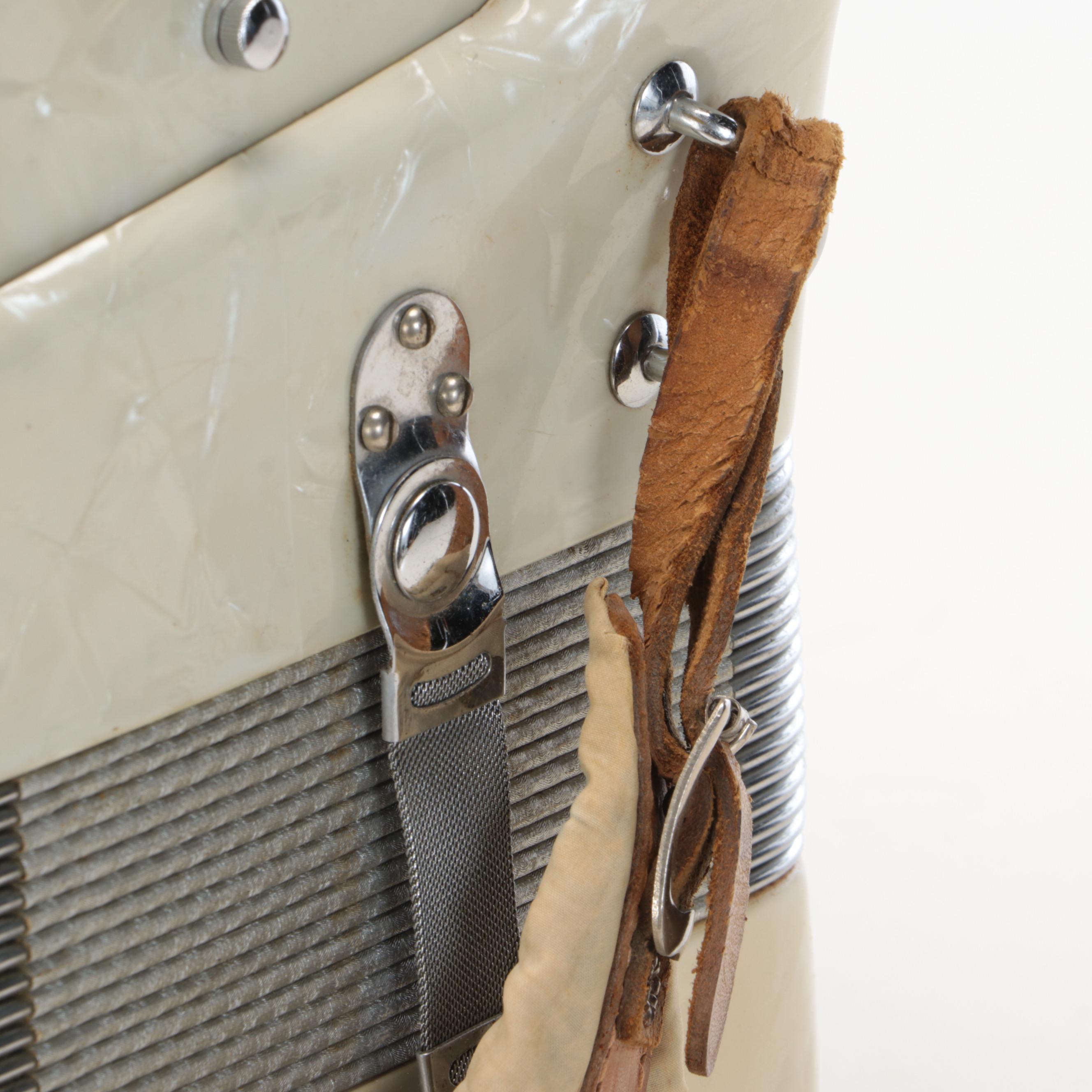 Italian Marco D'oro 41 Key Mother-of-Pearl Resin Piano Accordion