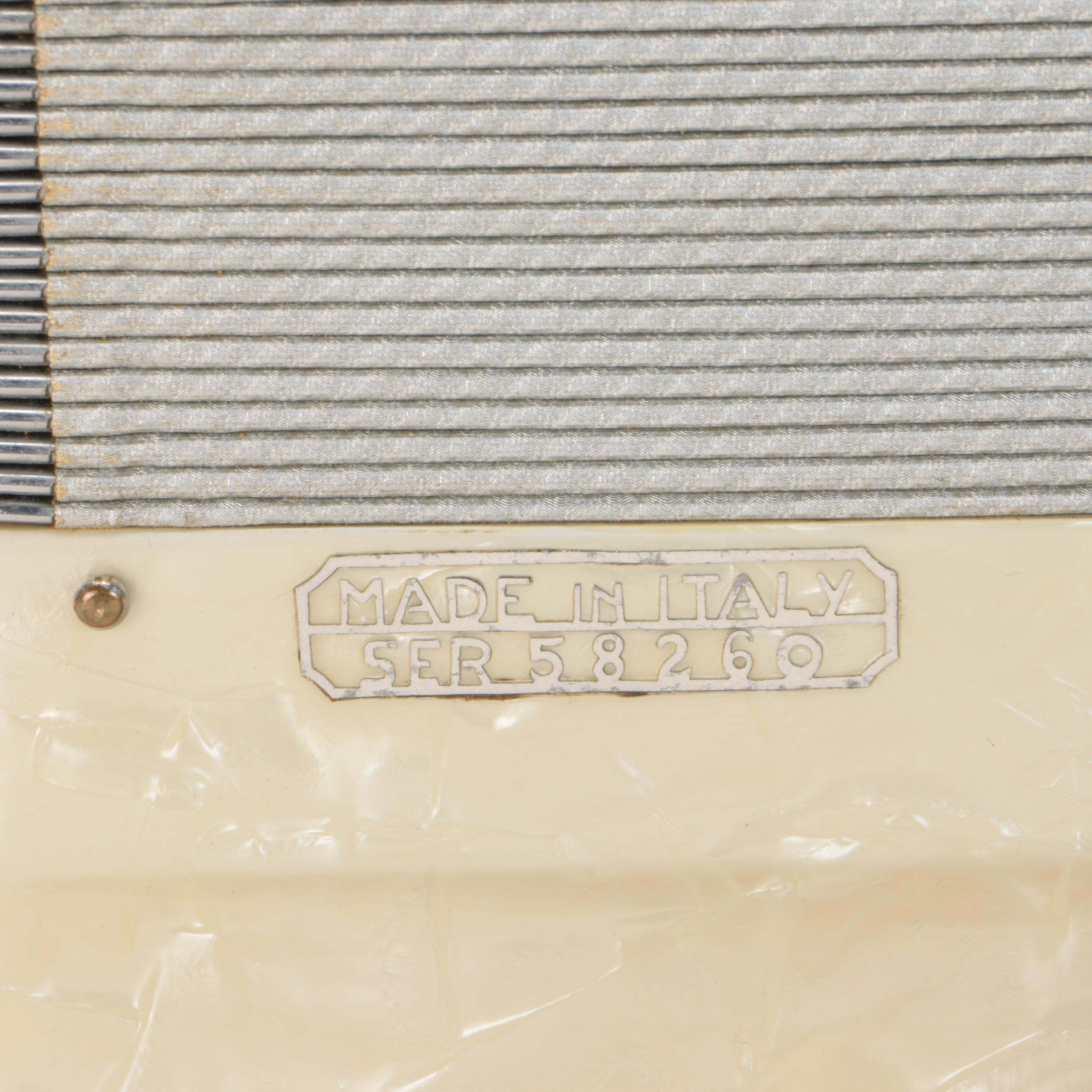 Italian Marco D'oro 41 Key Mother-of-Pearl Resin Piano Accordion