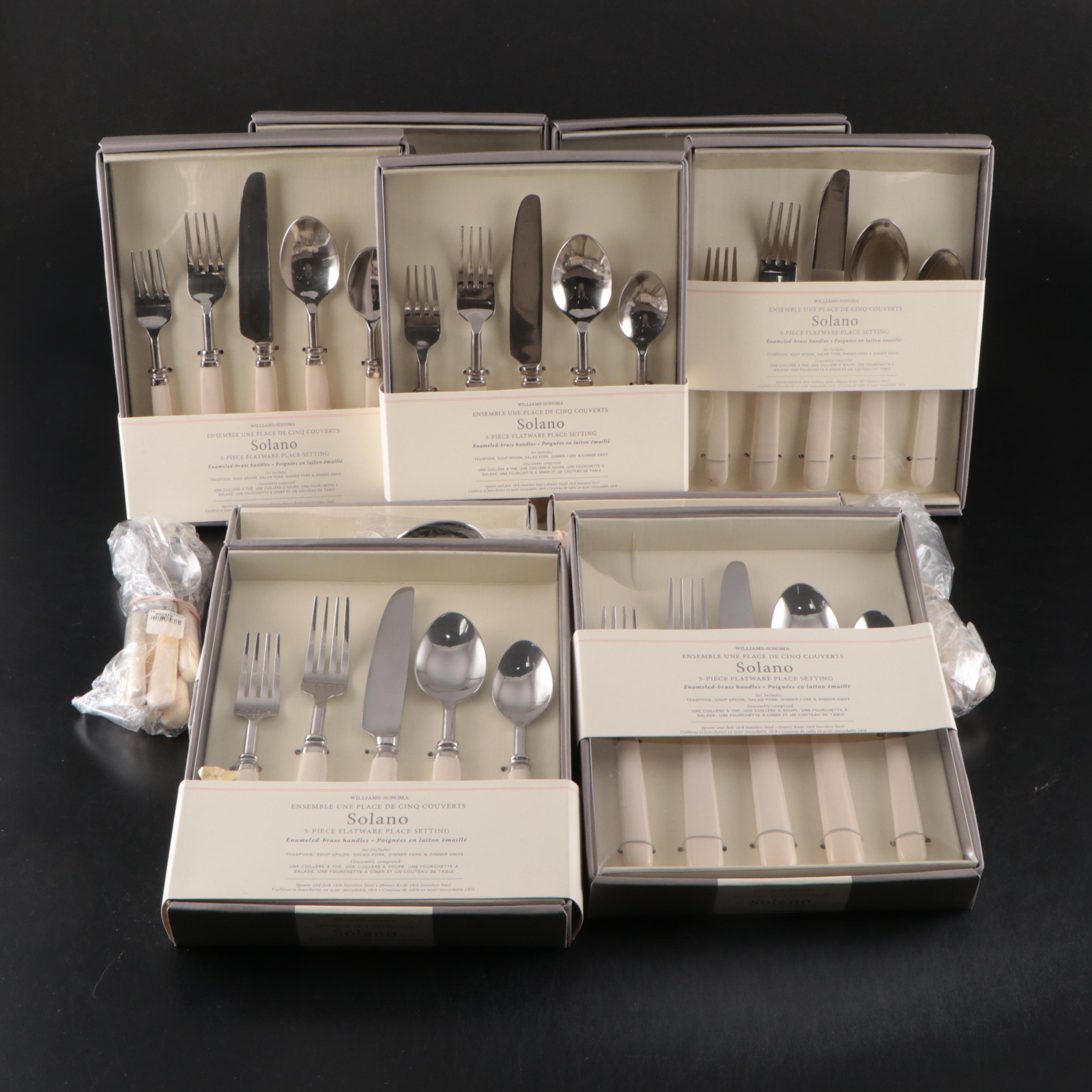 Williams-Sonoma "Solano" Enameled Brass and Stainless Steel Flatware, 2013-2014