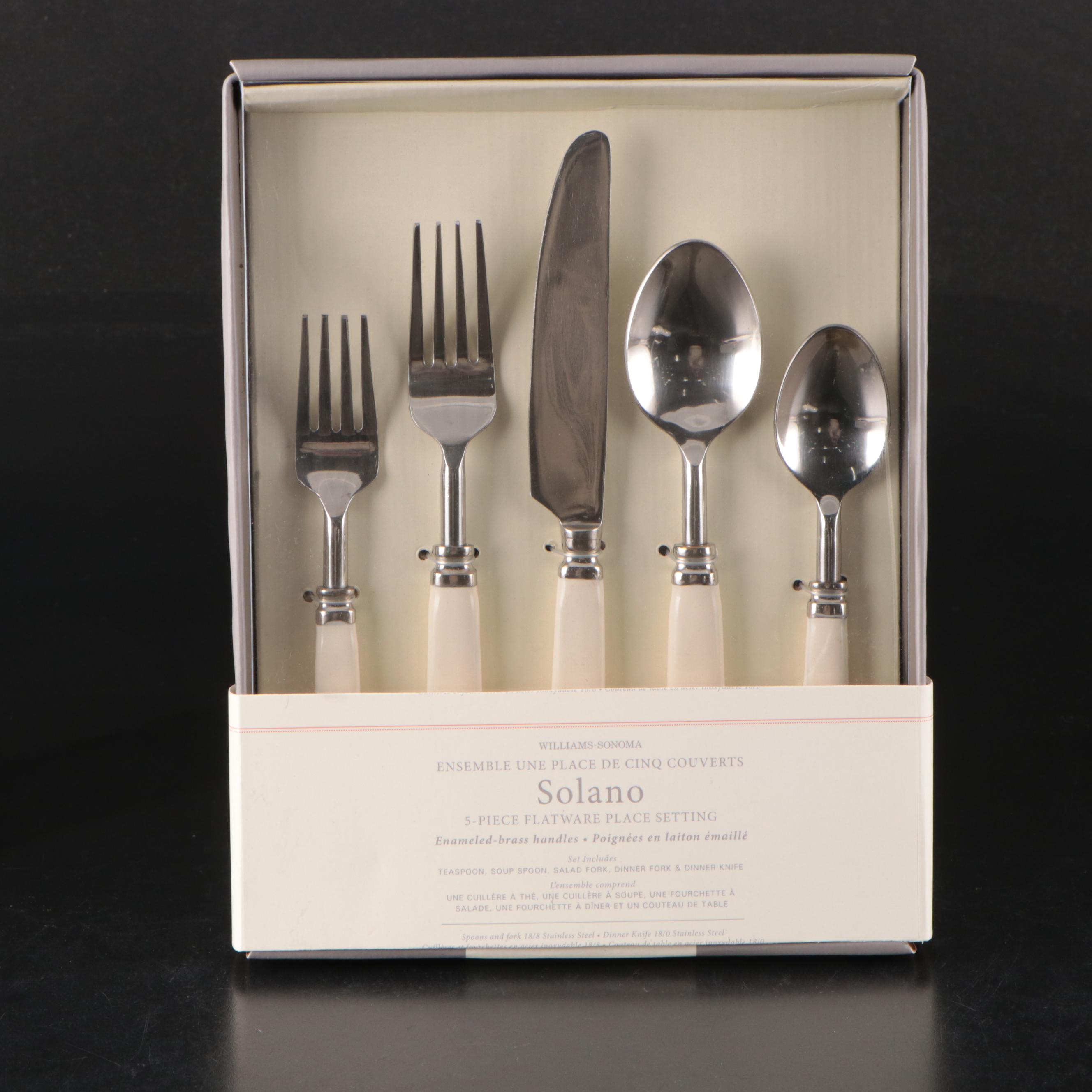 Williams-Sonoma "Solano" Enameled Brass and Stainless Steel Flatware, 2013-2014