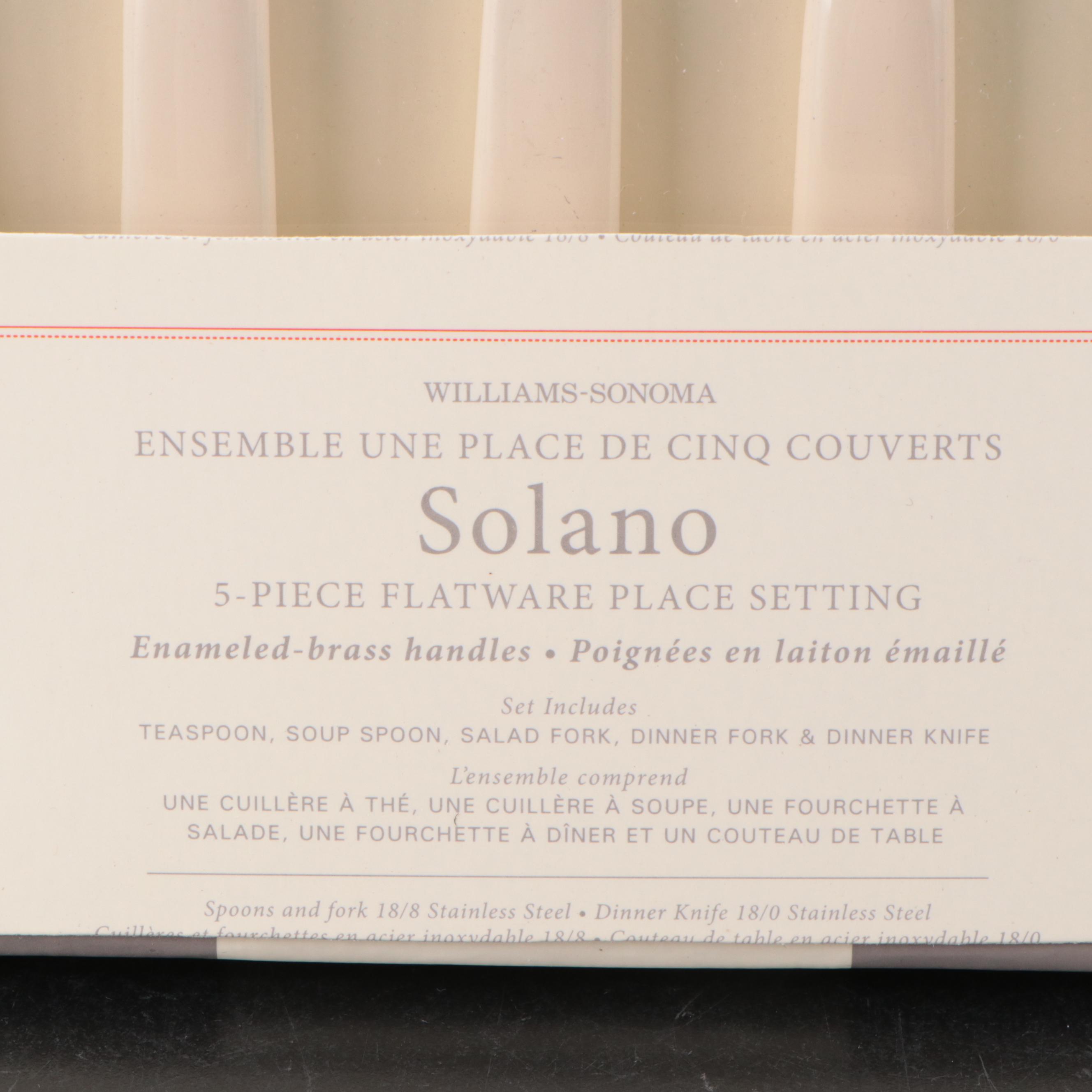 Williams-Sonoma "Solano" Enameled Brass and Stainless Steel Flatware, 2013-2014