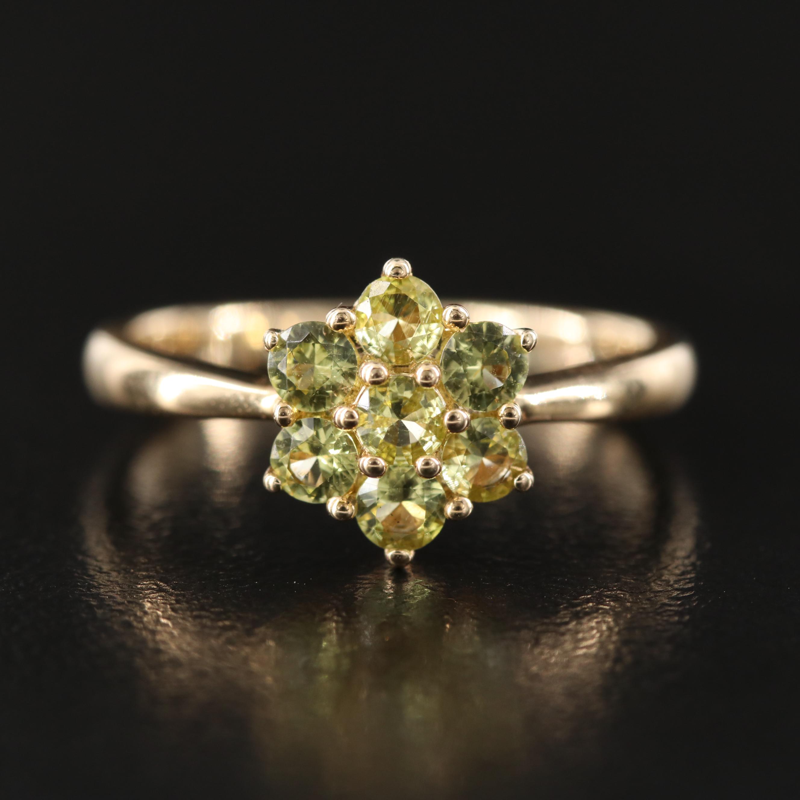 14K Pallasitic Peridot Ring