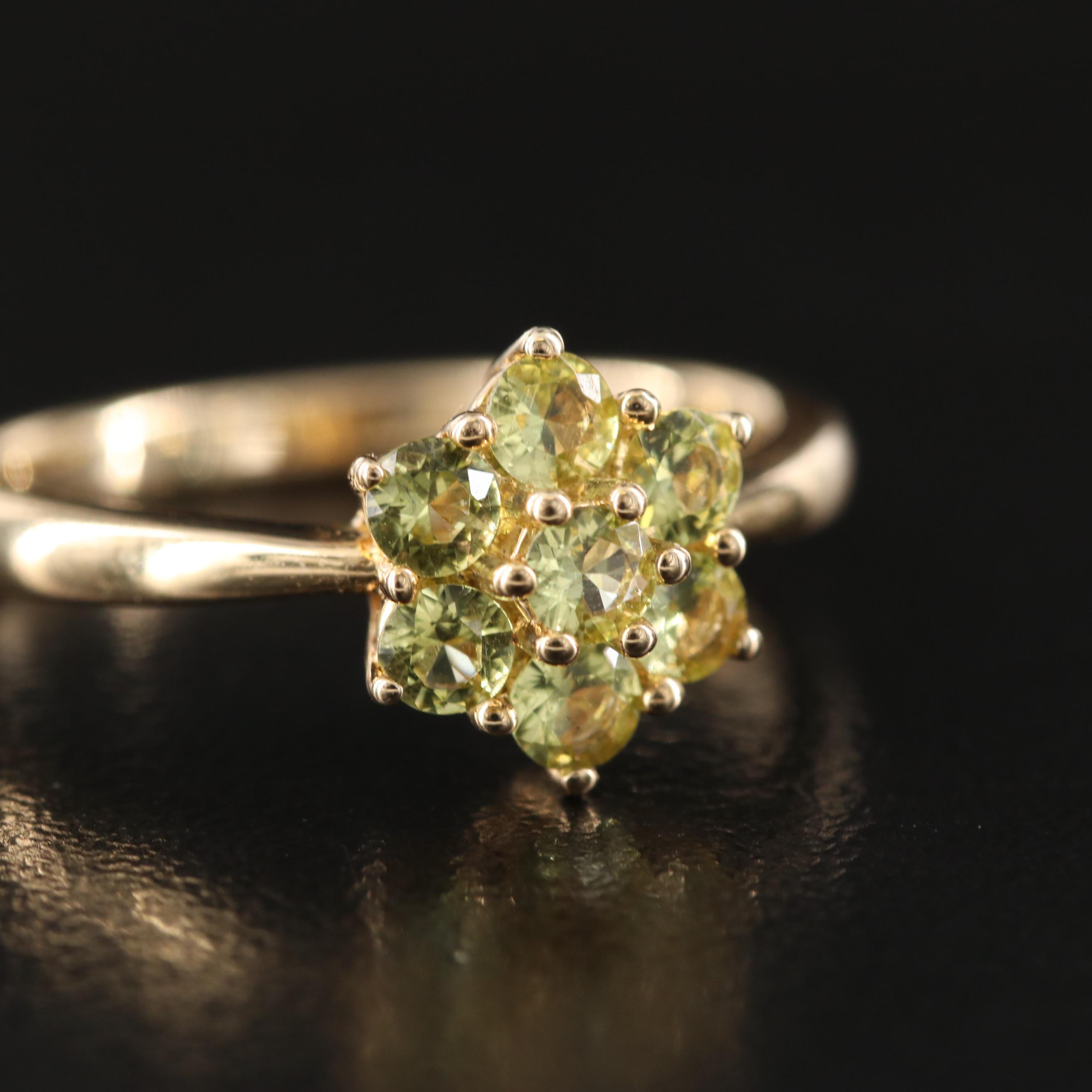 14K Pallasitic Peridot Ring