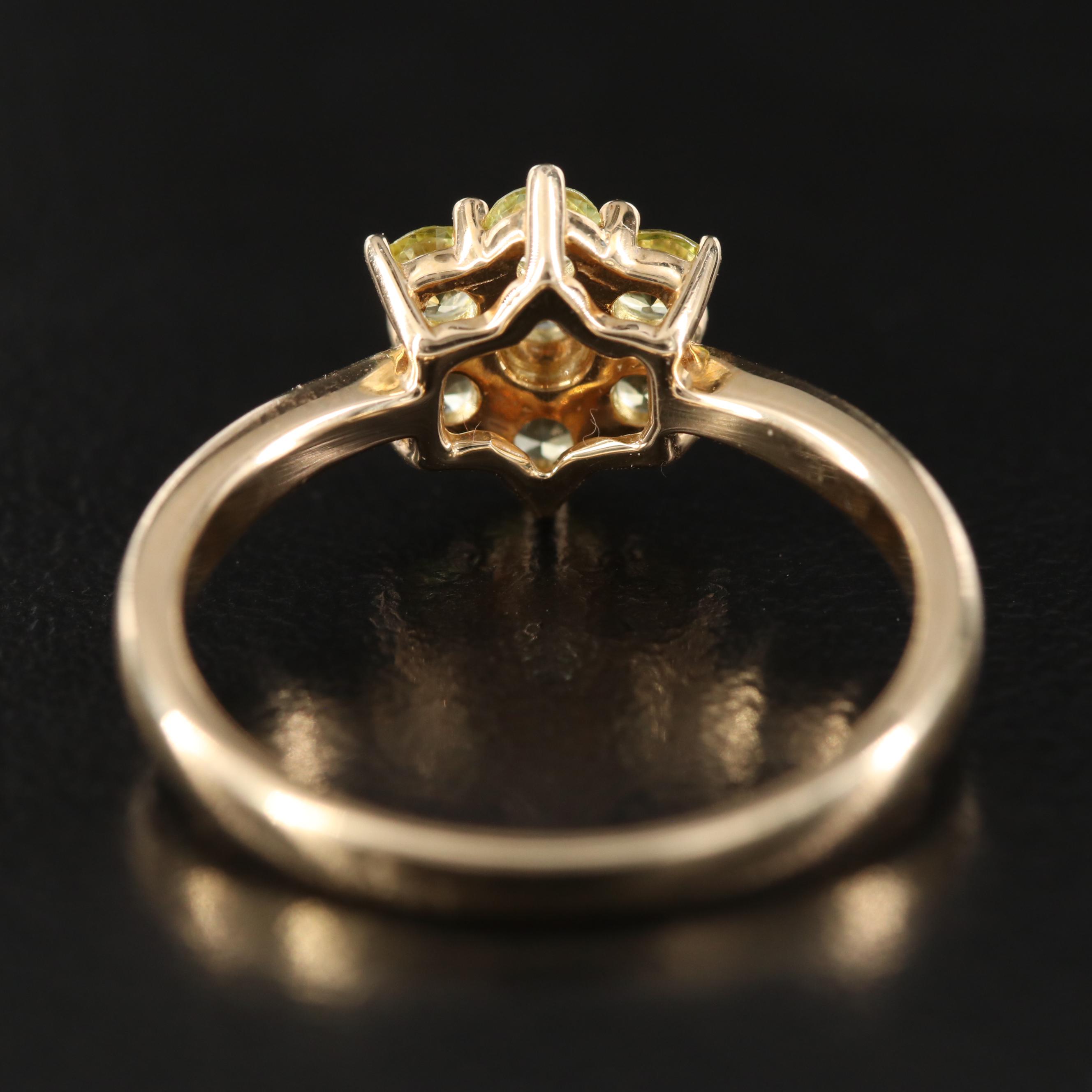 14K Pallasitic Peridot Ring