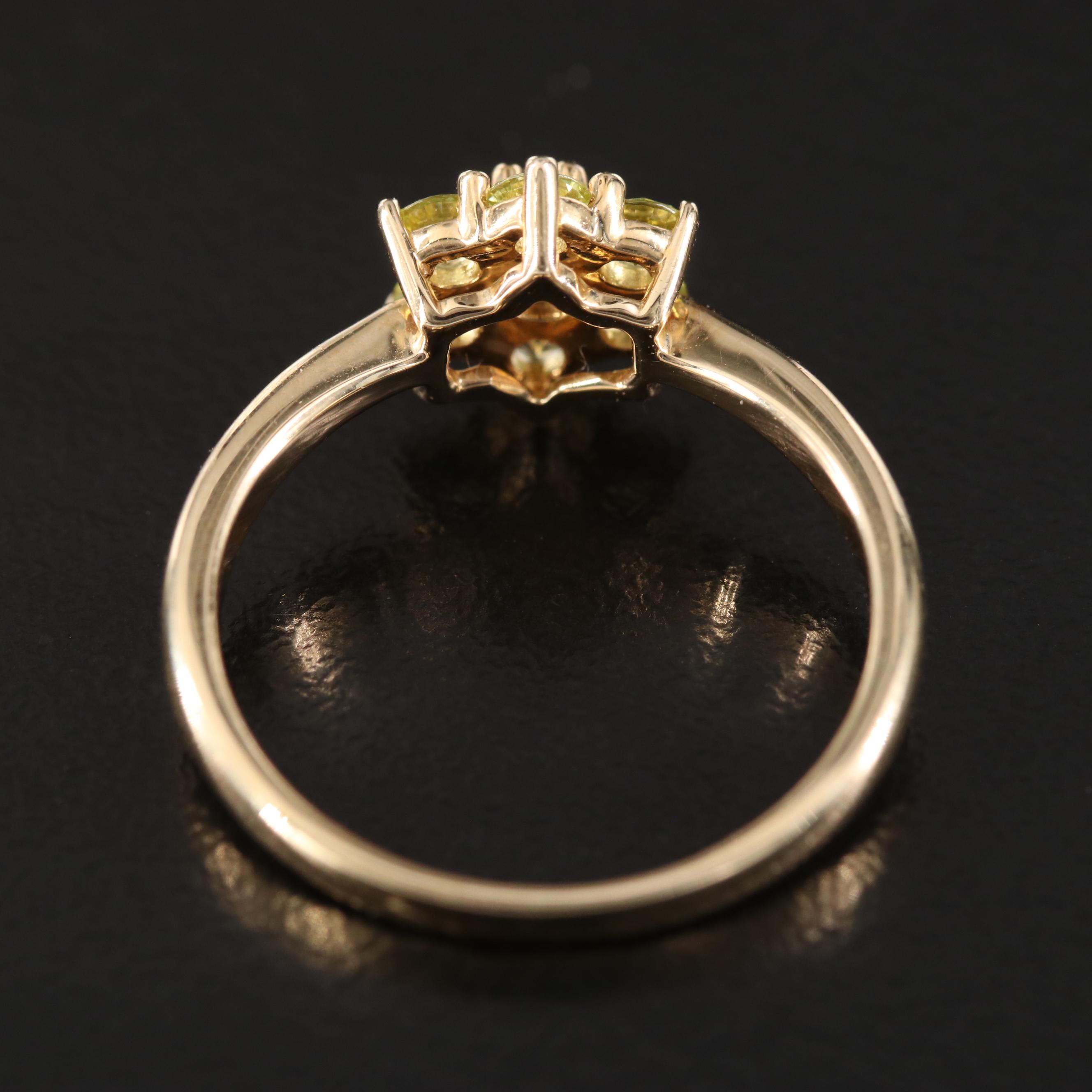 14K Pallasitic Peridot Ring