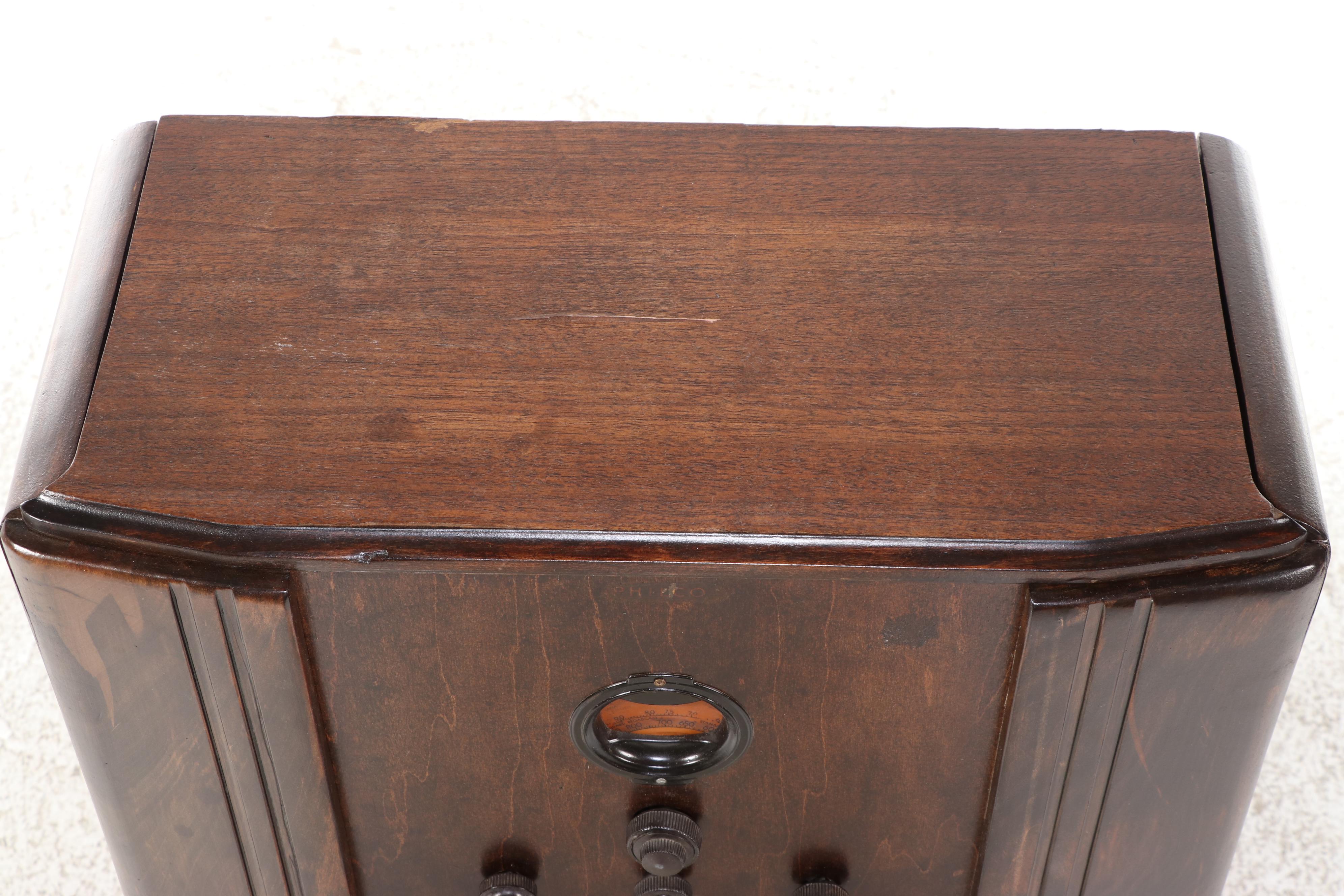 Philco Art Deco Console Radio Converted Cabinet, Early 20th Century