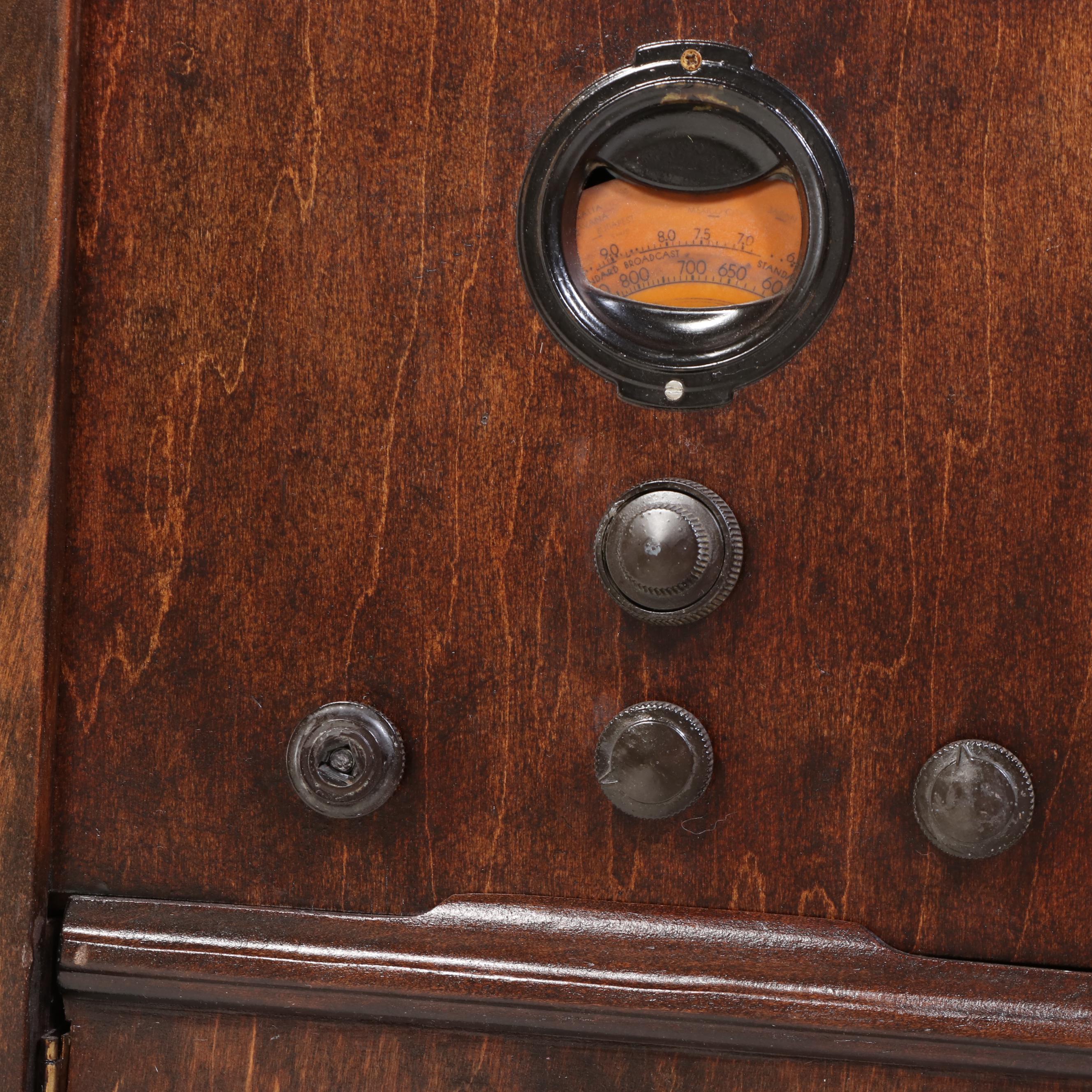 Philco Art Deco Console Radio Converted Cabinet, Early 20th Century