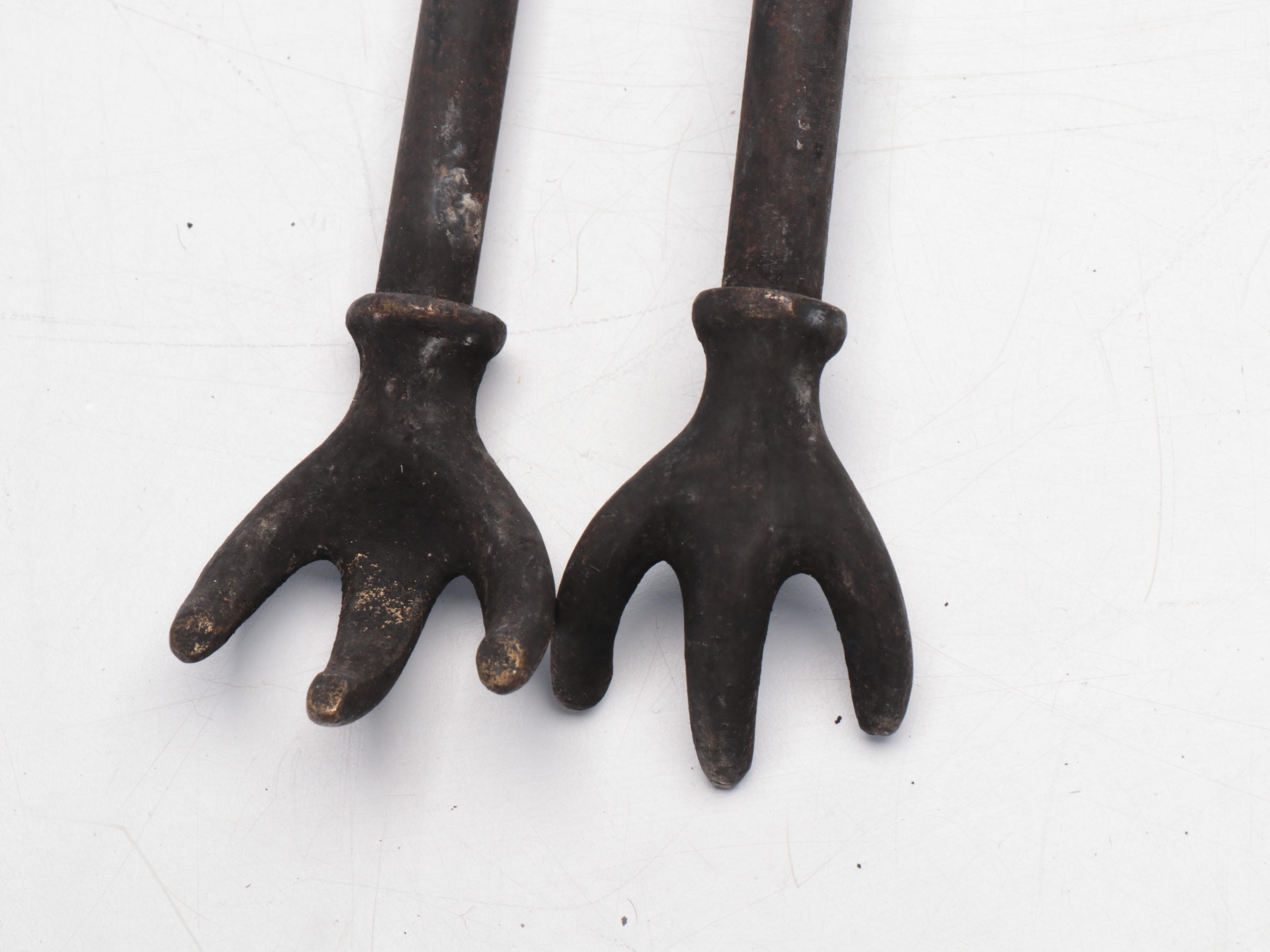 Federal Style Brass and Cast Iron Fireplace Tool Set