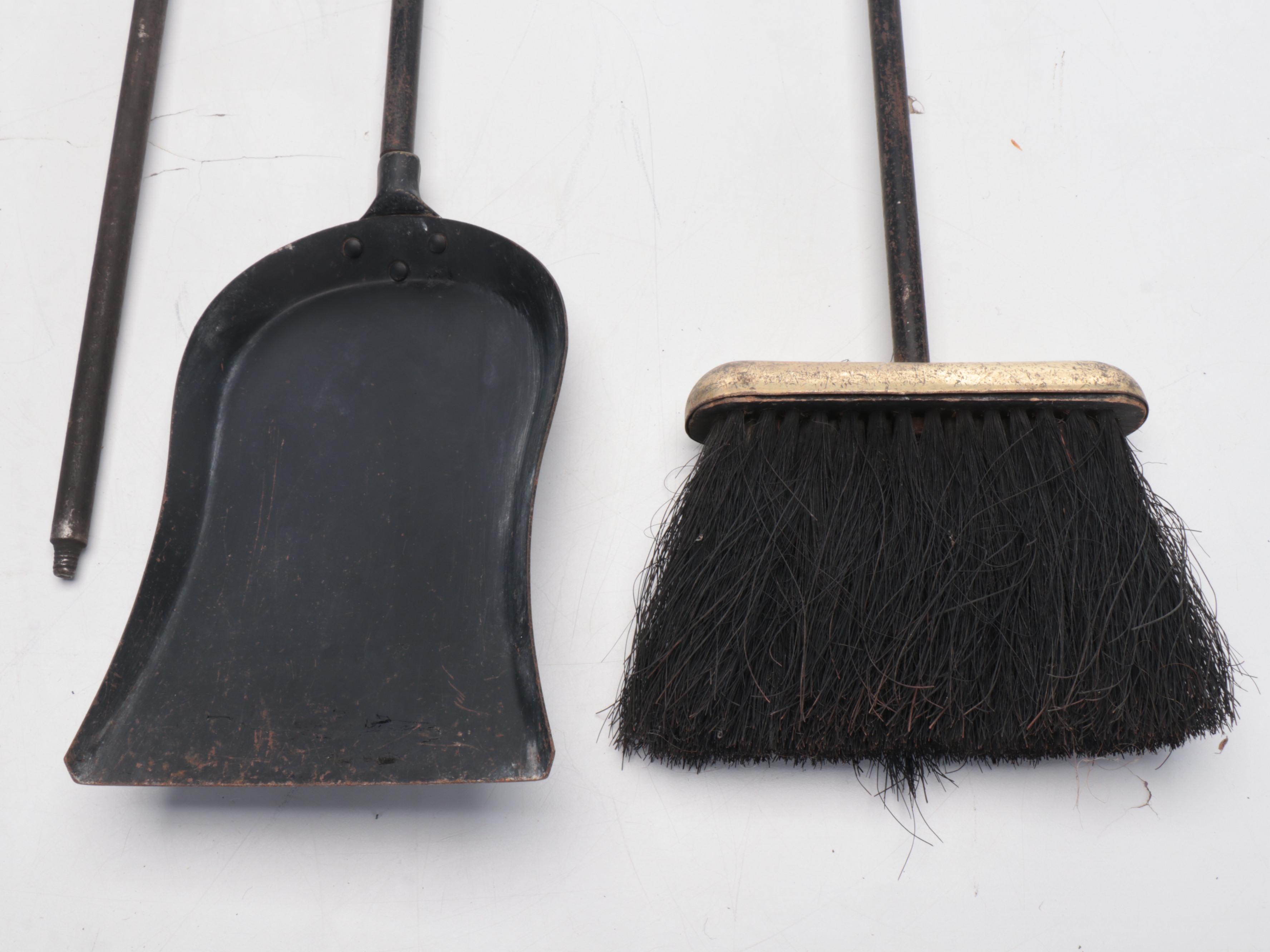 Federal Style Brass and Cast Iron Fireplace Tool Set