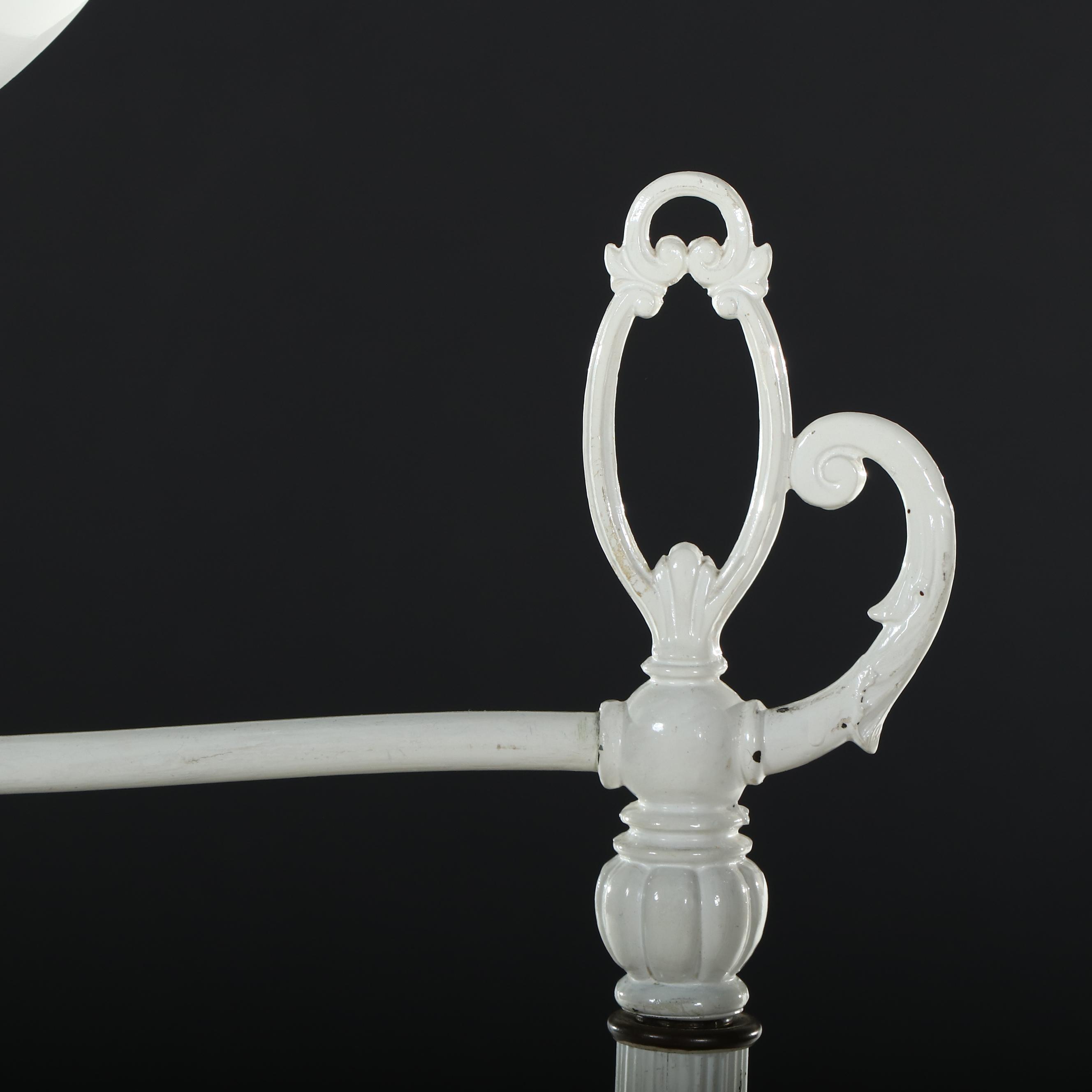 White Painted Metal Bridge Arm Floor Lamp, Vintage