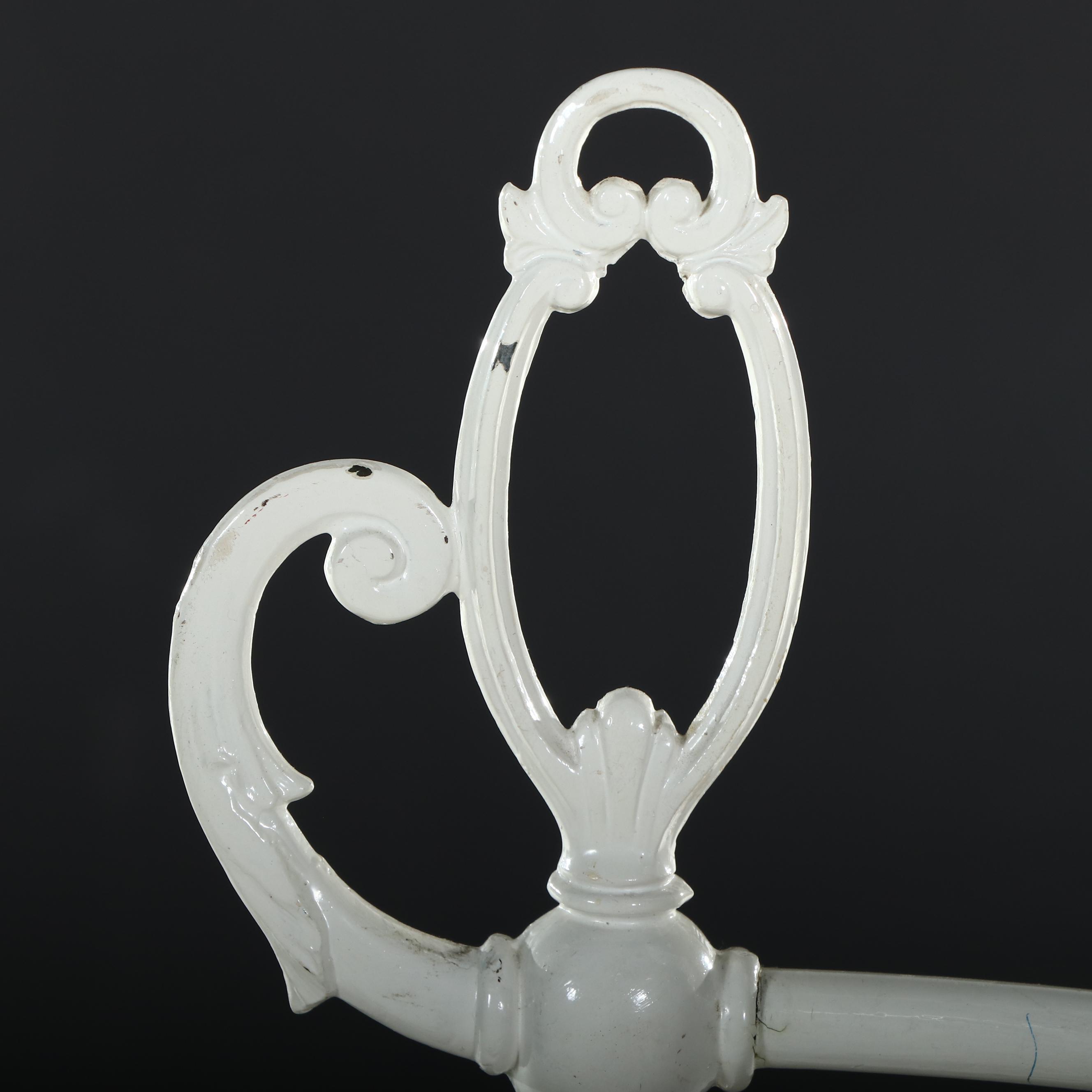 White Painted Metal Bridge Arm Floor Lamp, Vintage