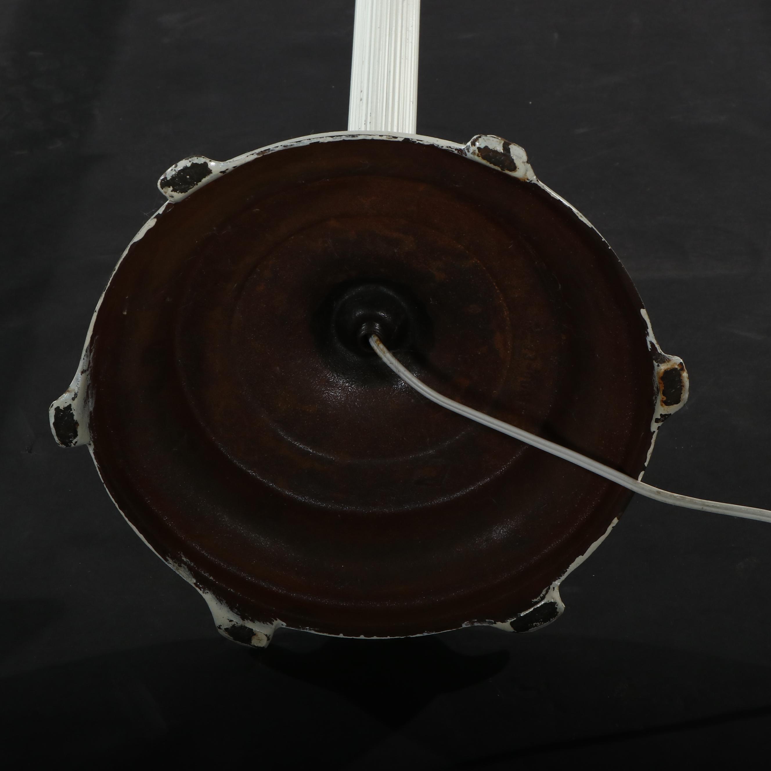 White Painted Metal Bridge Arm Floor Lamp, Vintage