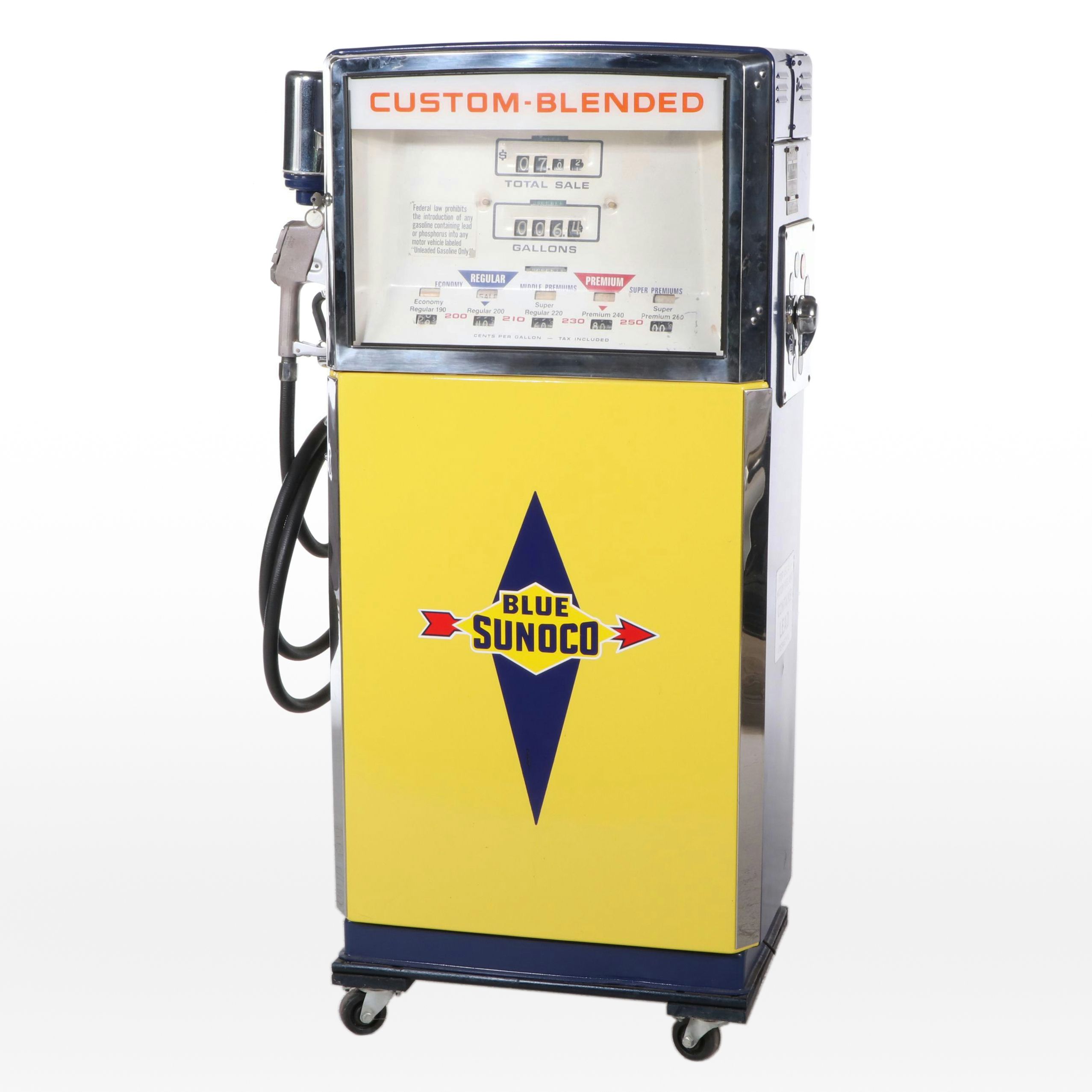 Wayne Blend-O-Matic Blue Sunoco Gas Pump, Mid-20th Century