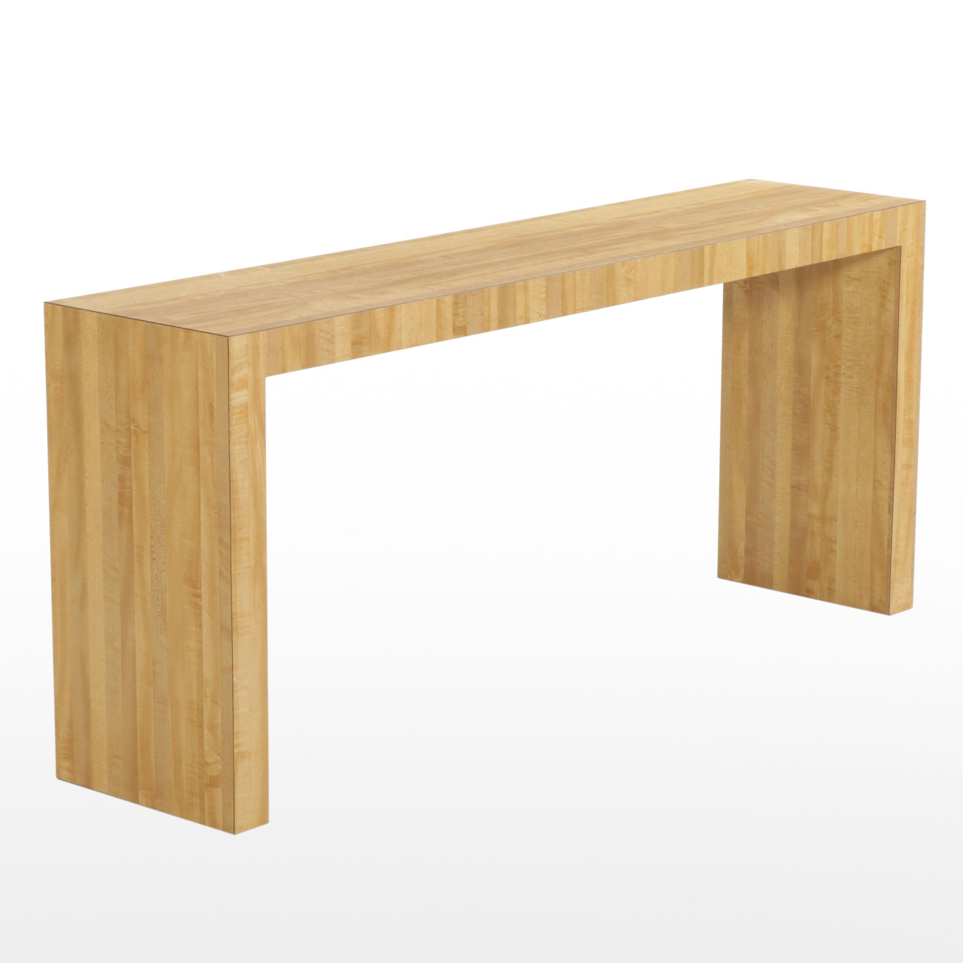 Waterfall Sofa Table with Wood Grain Laminate Finish