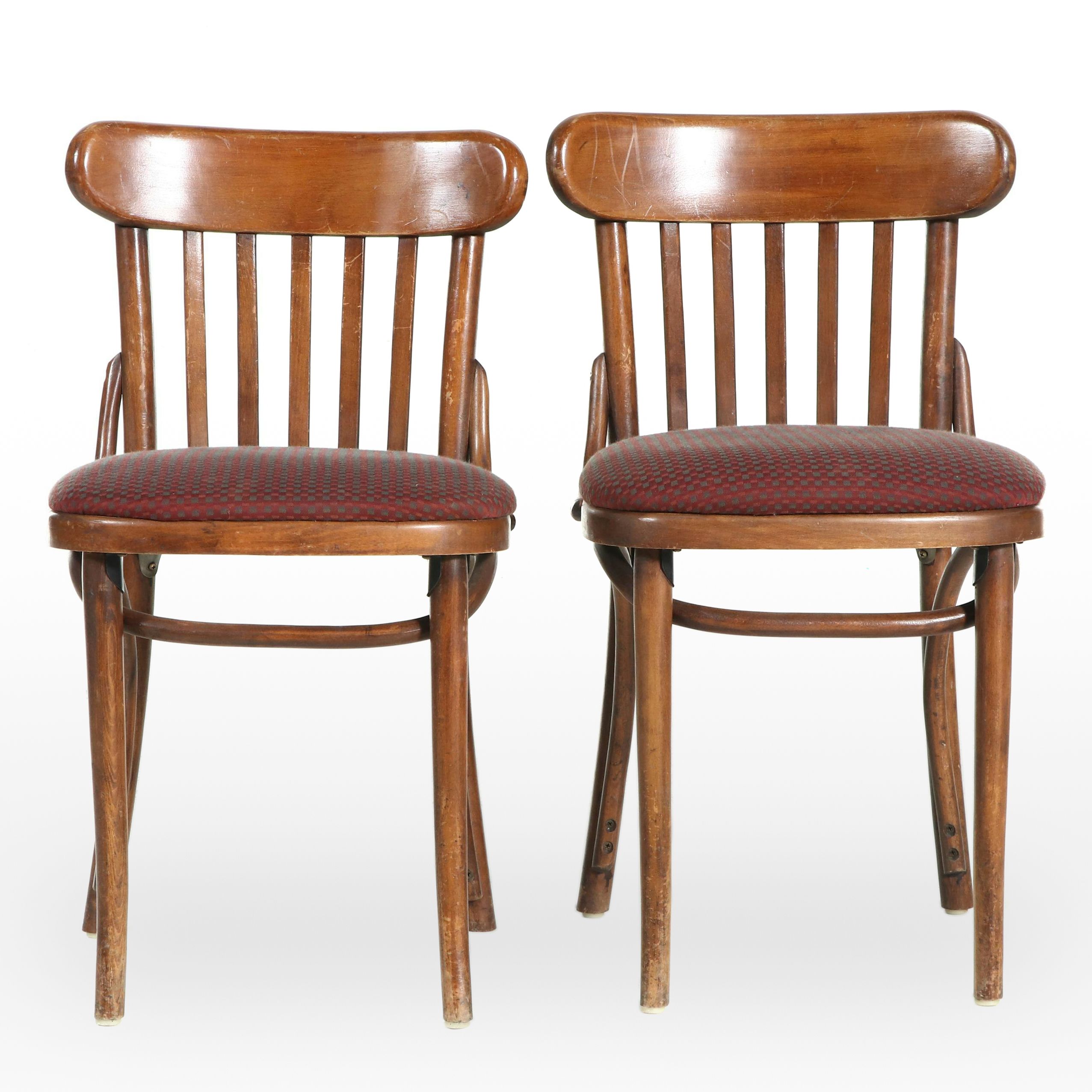 Pair of Shelby Williams Industries Bent Beech Bistro Chairs, Late 20th Century