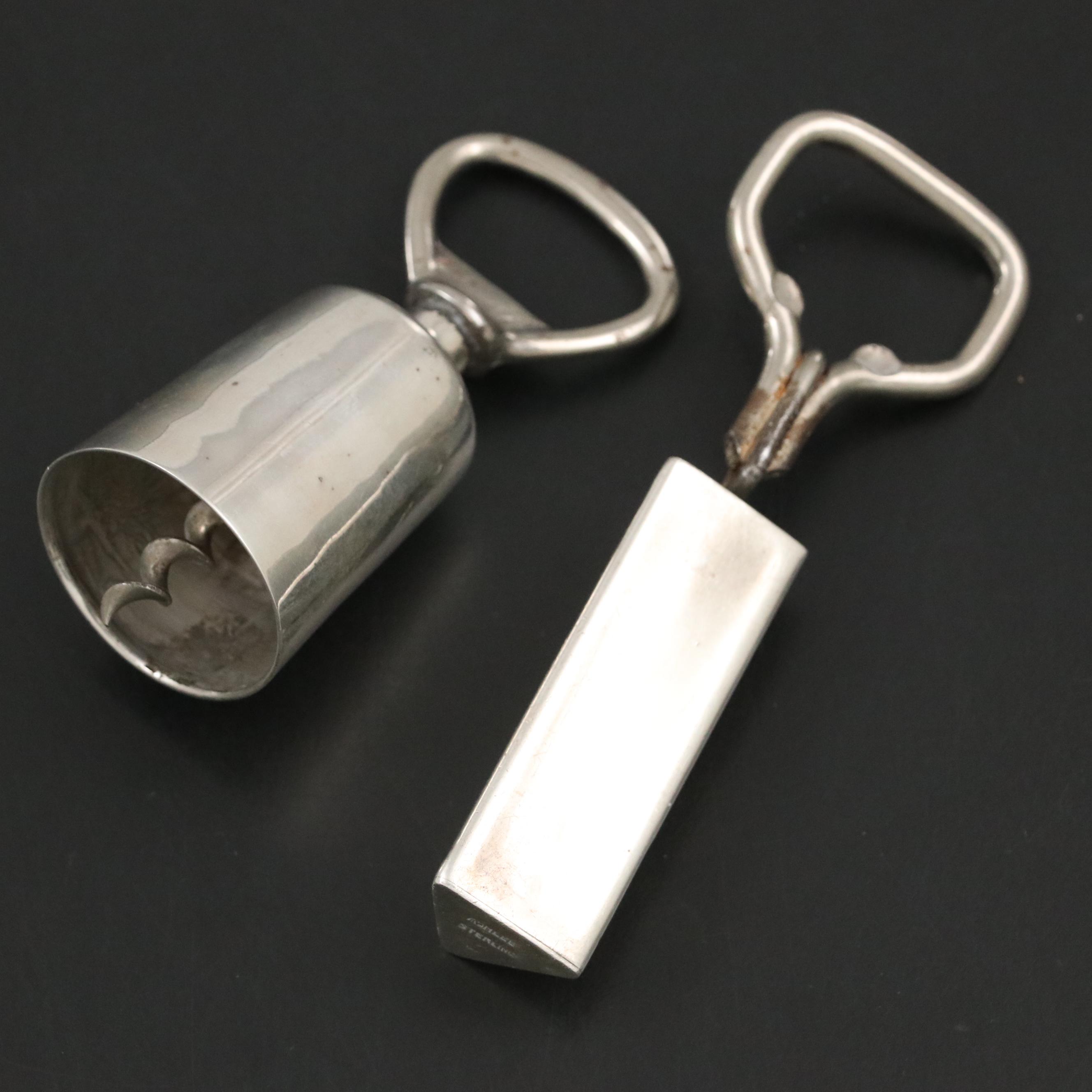 Currier & Roby Sterling and Metal Bottle Opener with Other Bar Tools