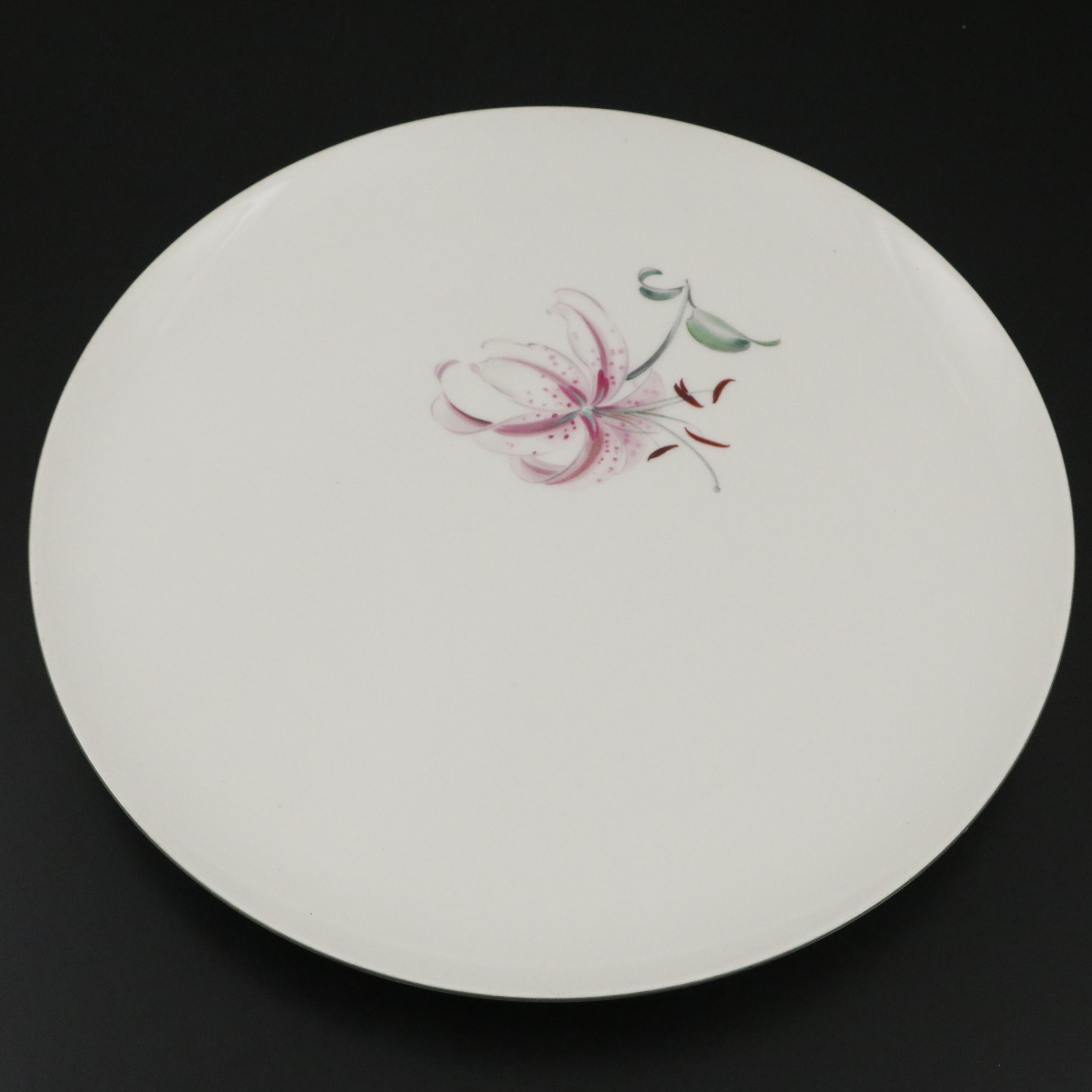 KPM Berlin HandPainted Lily Motif Porcelain Platter, 19th Century