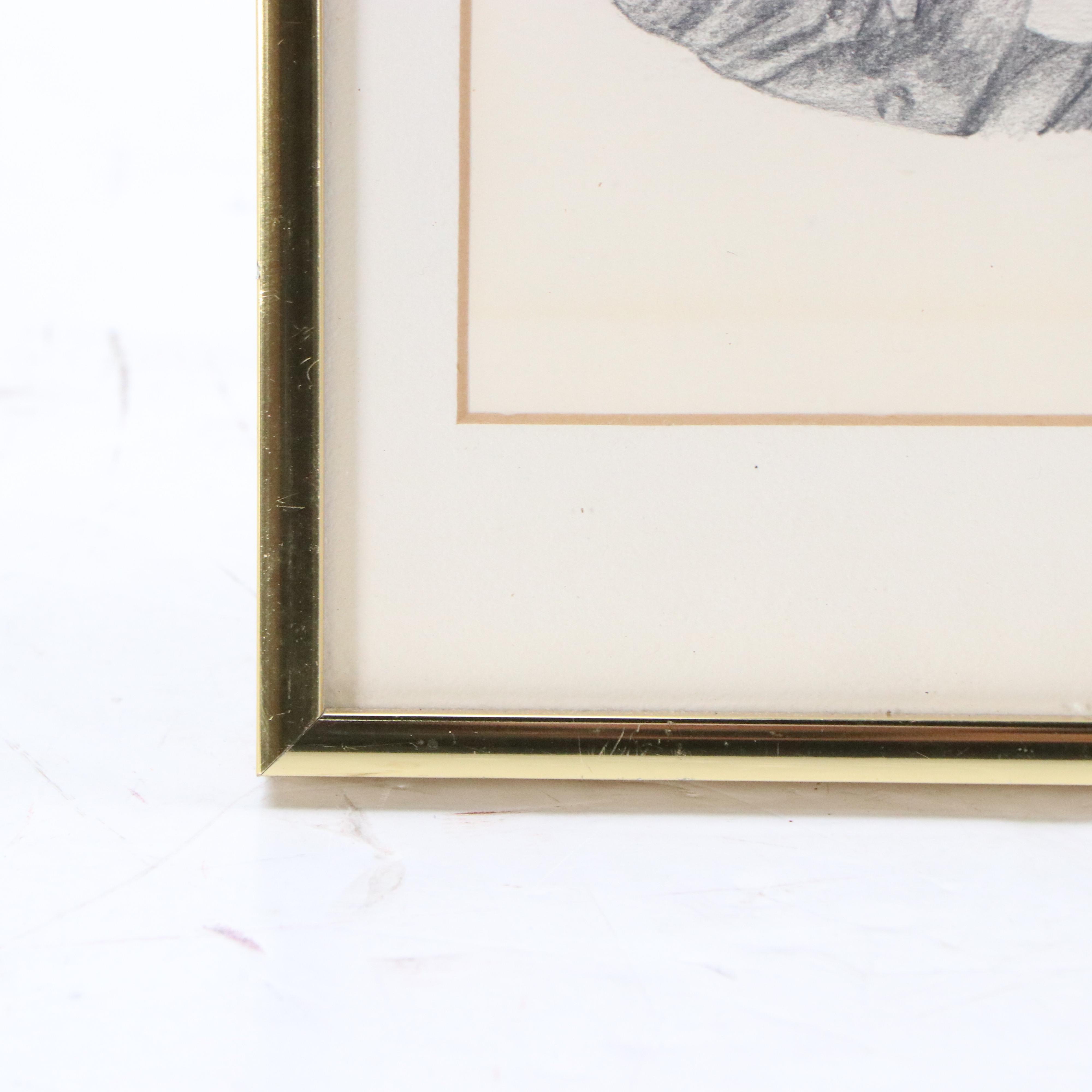 Graphite Drawing of Woman in Fur Coat, 1976