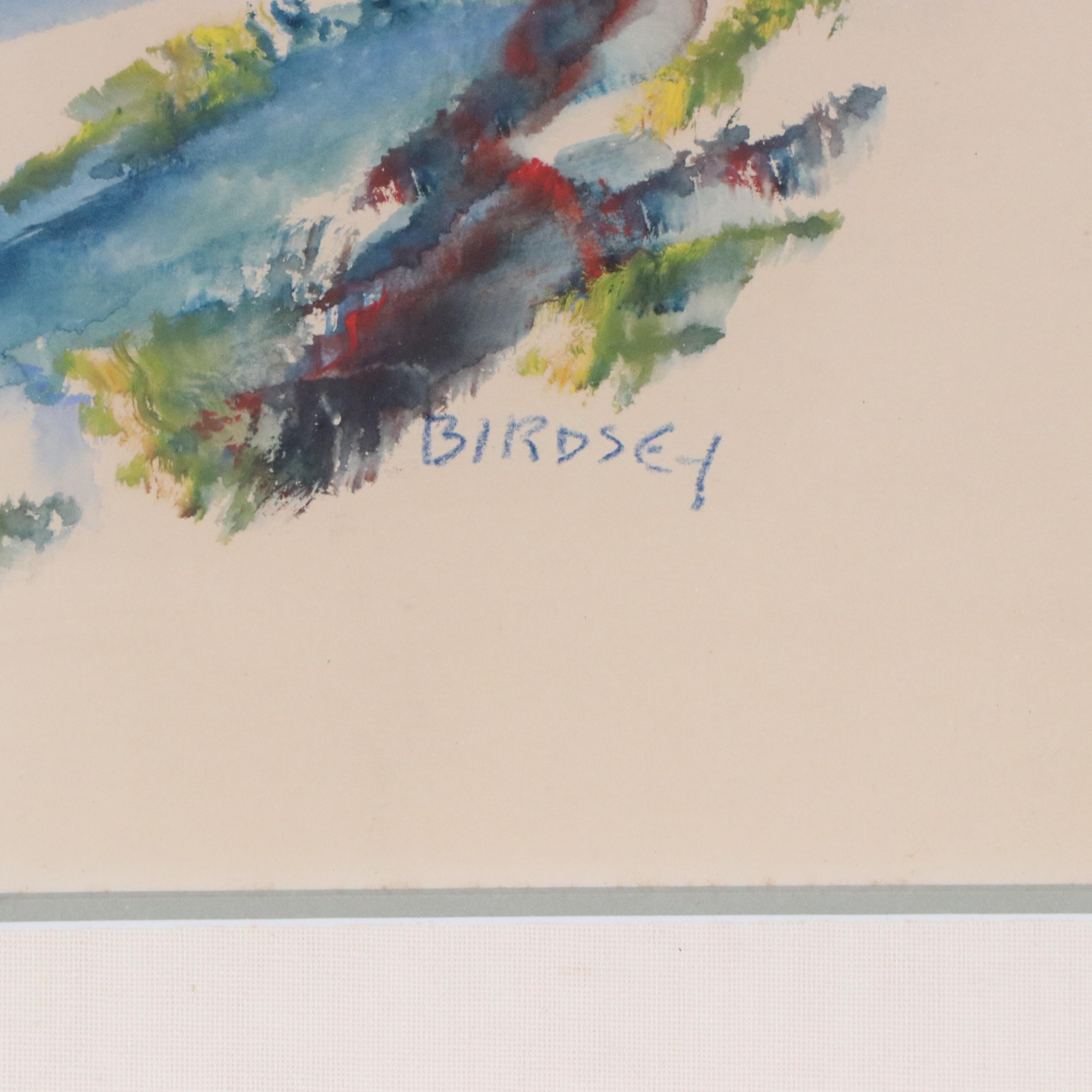 Alfred Birdsey Watercolor Painting of Coastal Gulf Scene