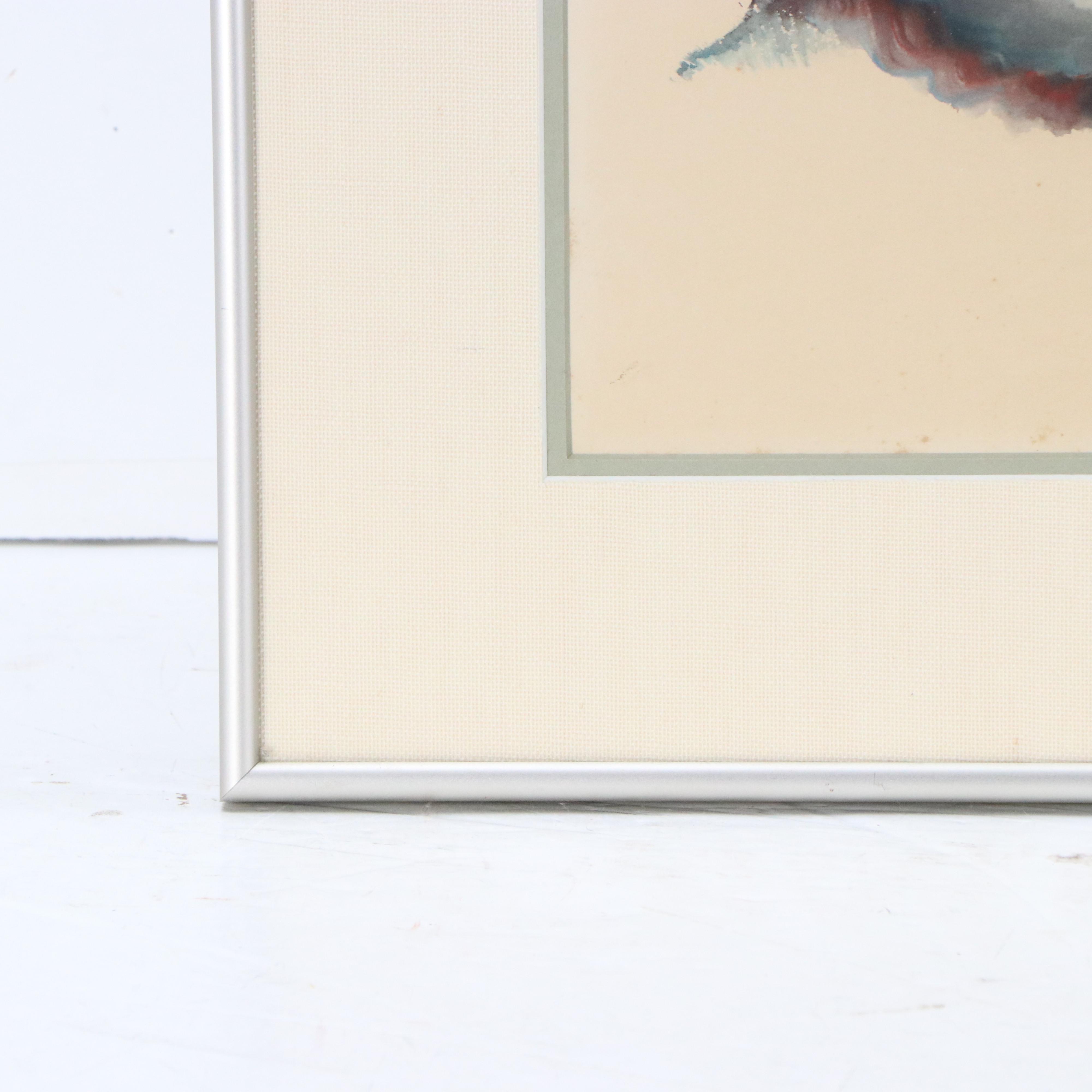 Alfred Birdsey Watercolor Painting of Coastal Gulf Scene