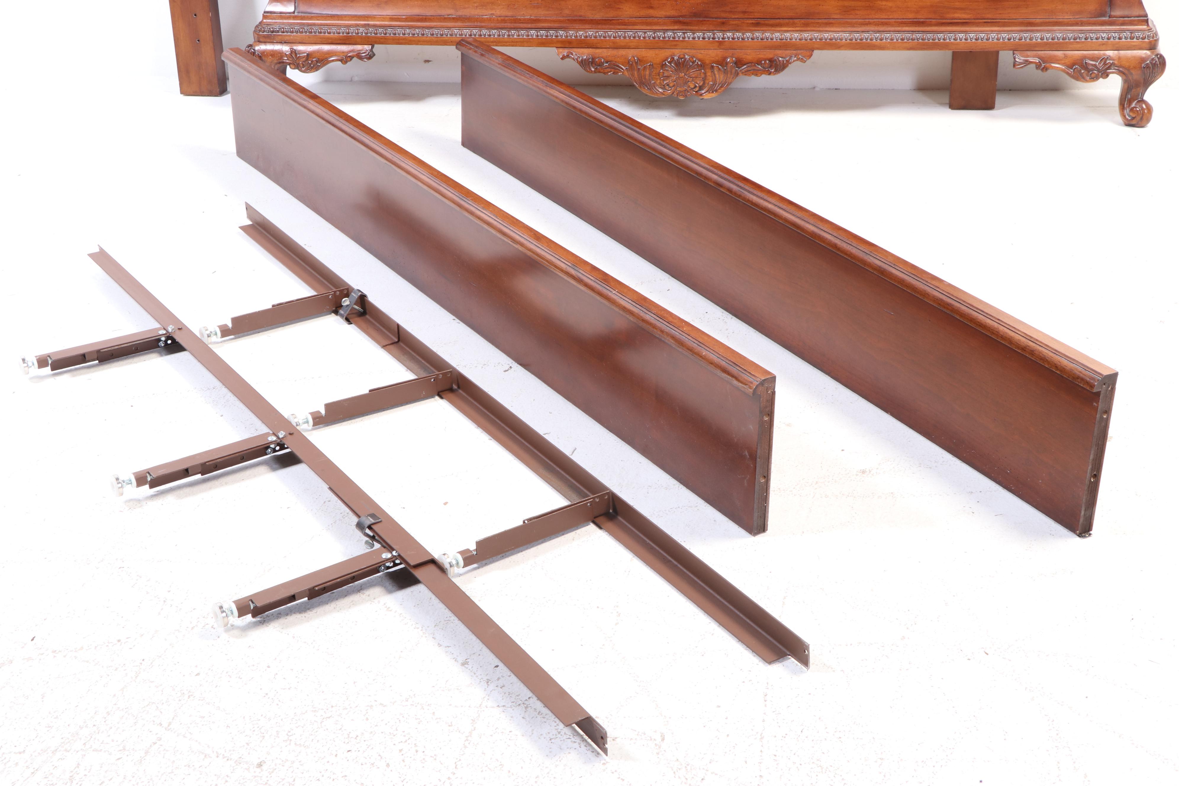 Rococo Style Cherry Finish Bed Frame