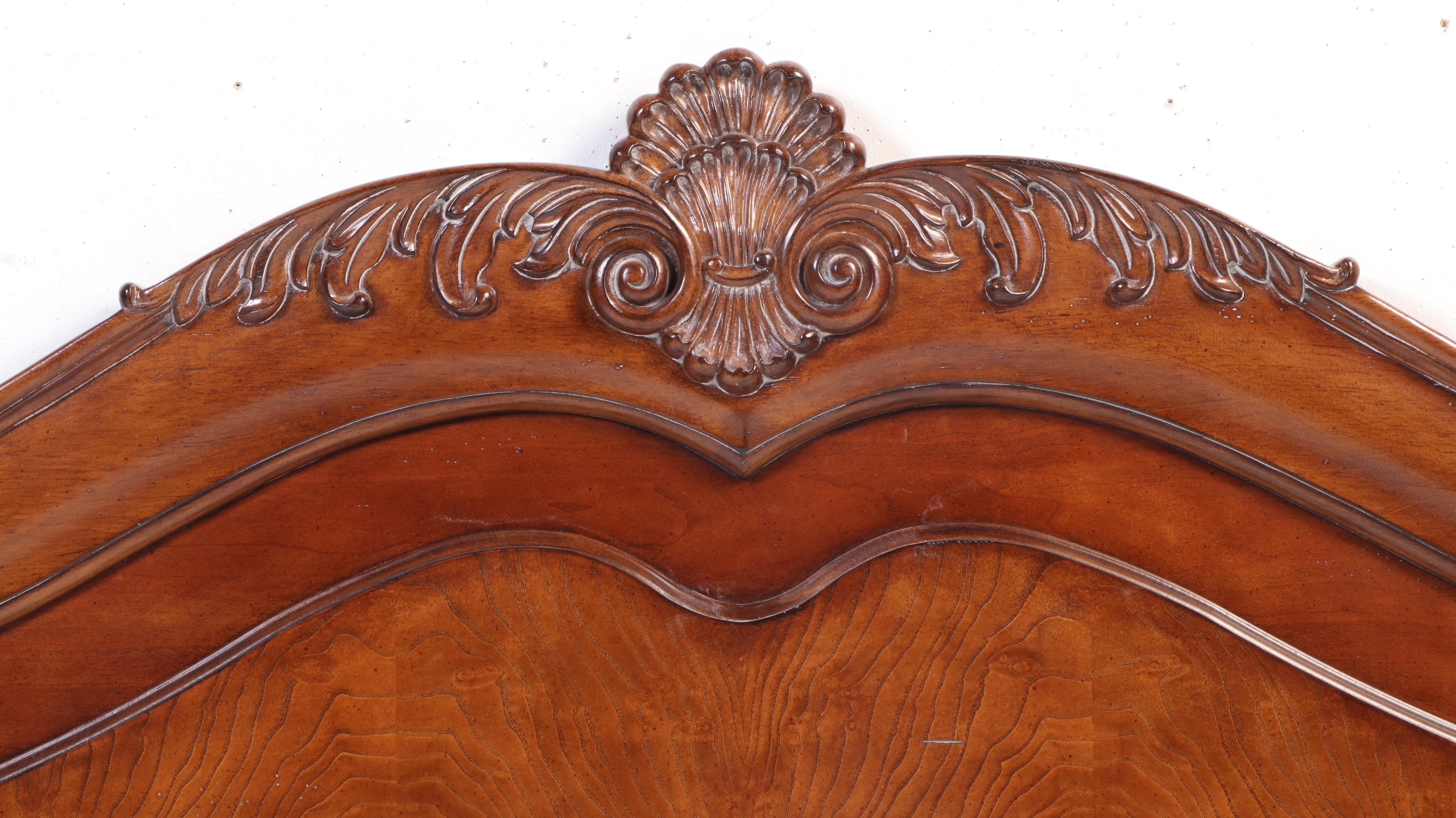 Rococo Style Cherry Finish Bed Frame