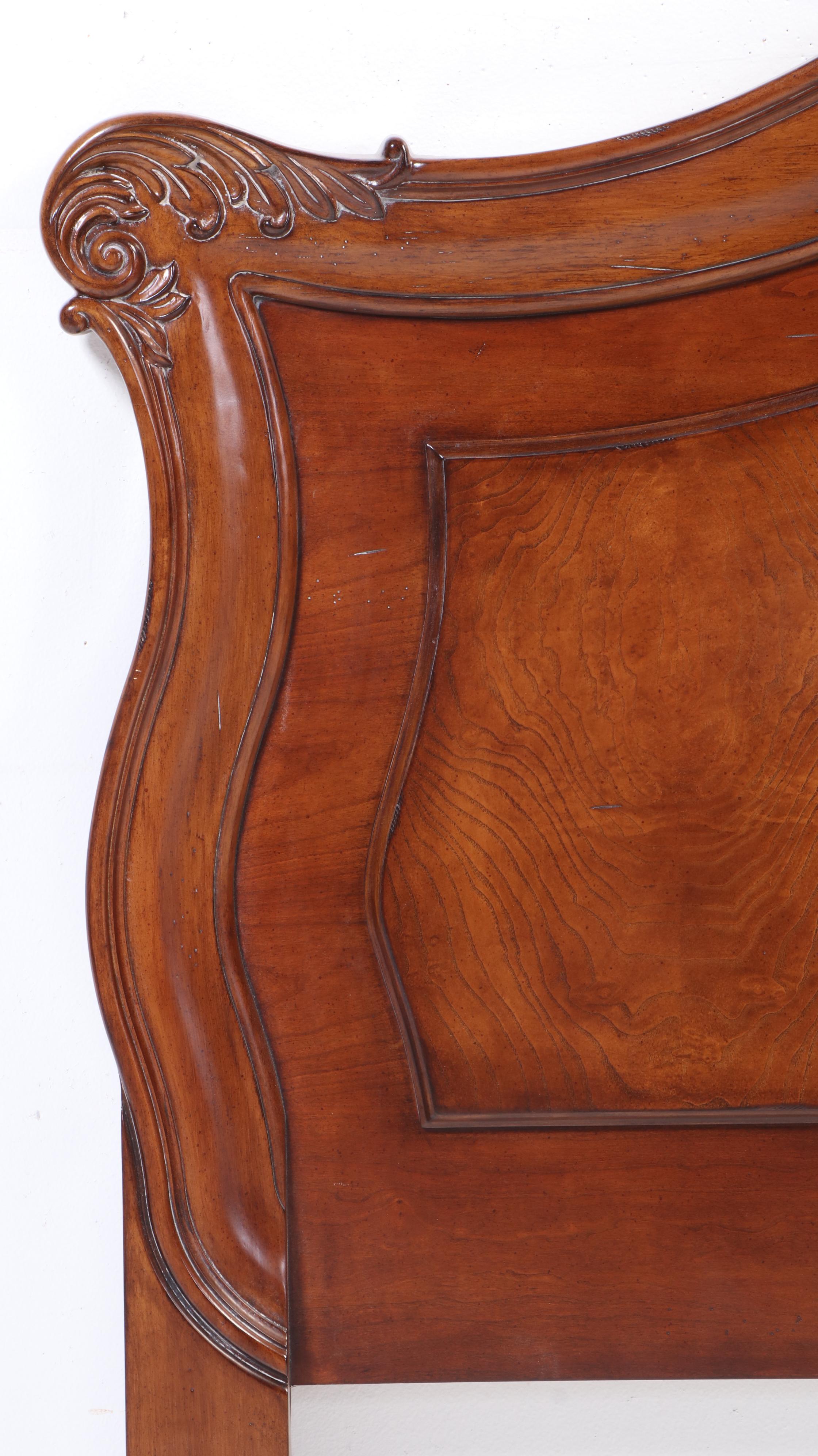 Rococo Style Cherry Finish Bed Frame