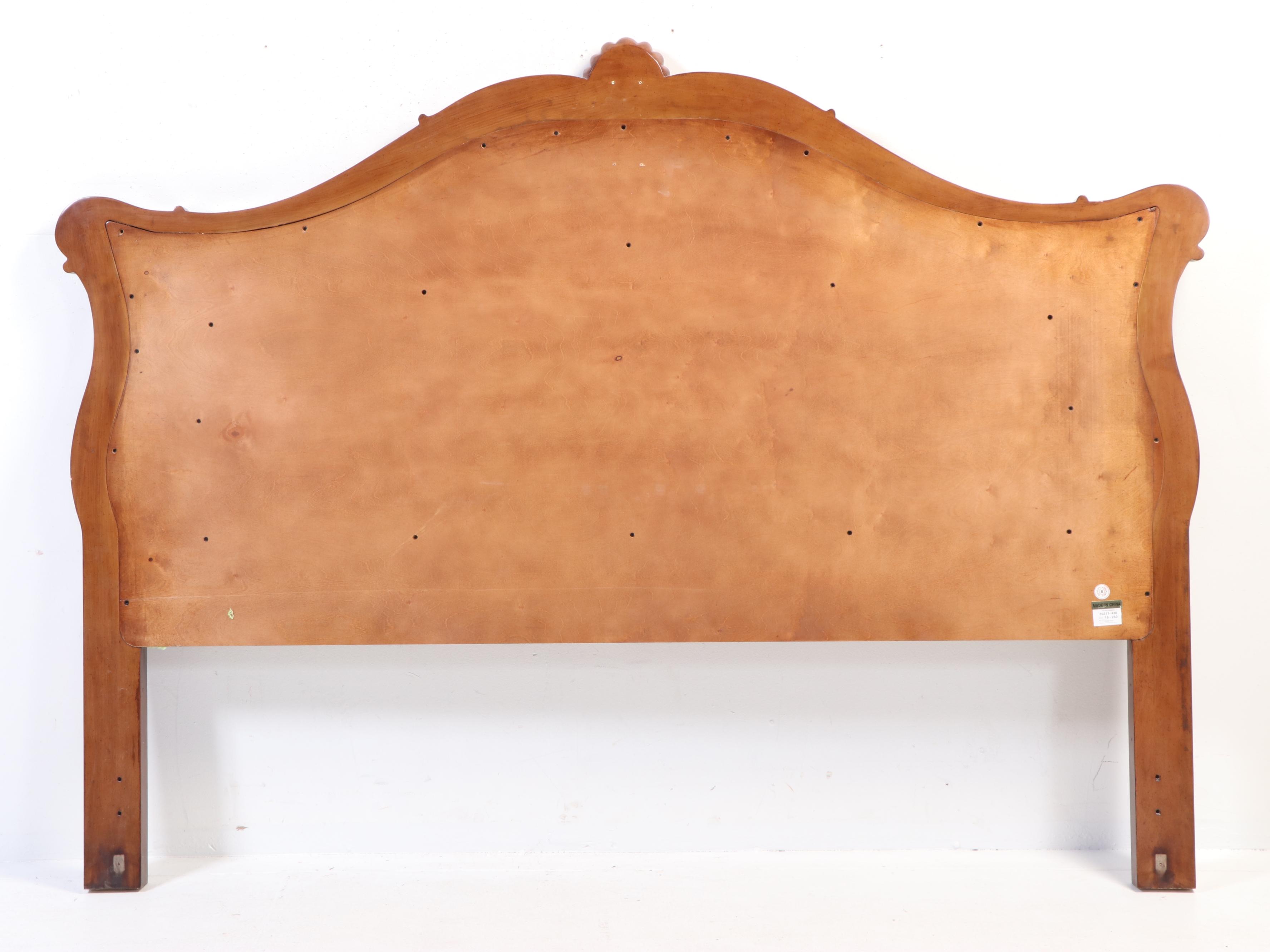 Rococo Style Cherry Finish Bed Frame