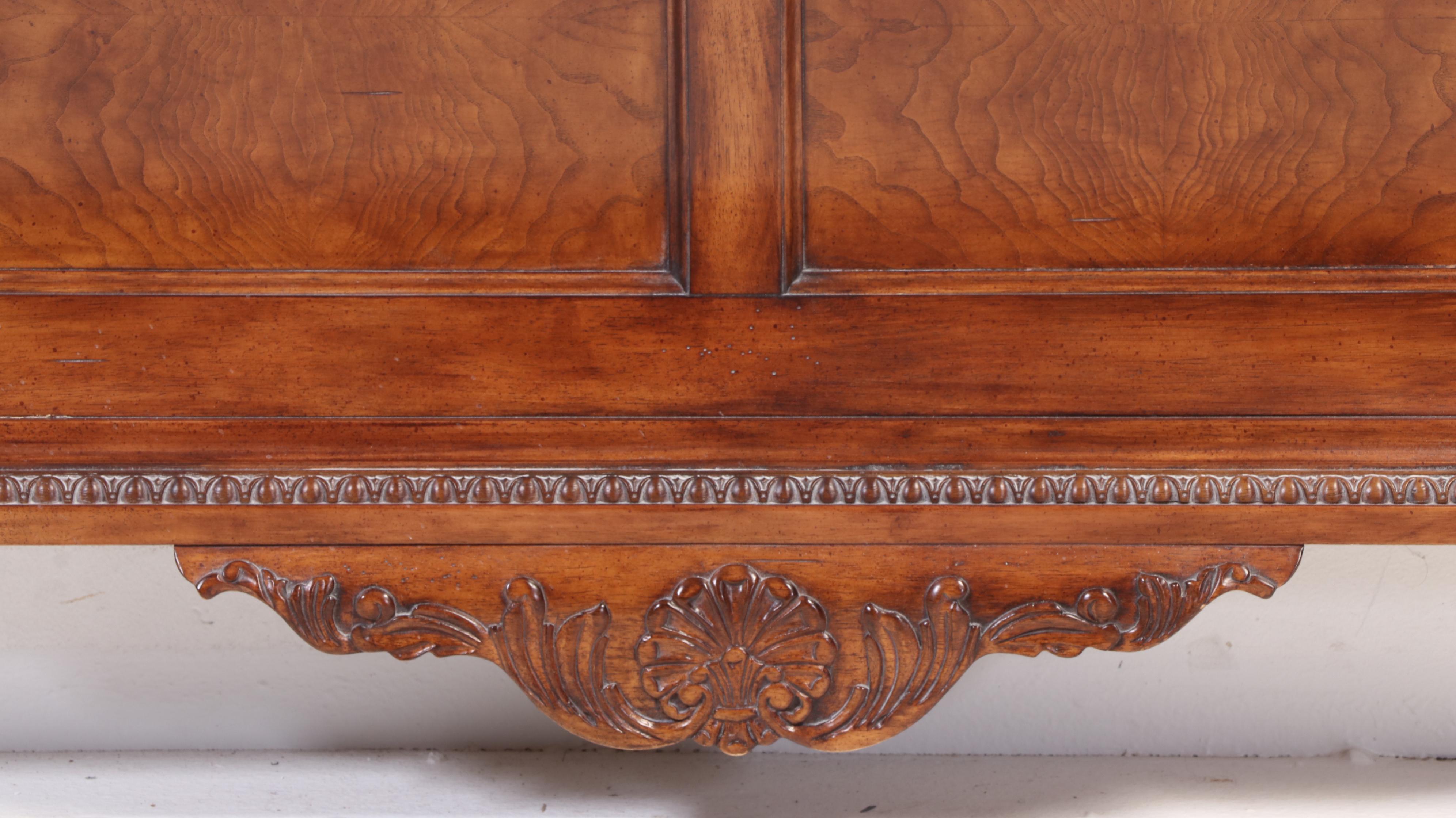Rococo Style Cherry Finish Bed Frame