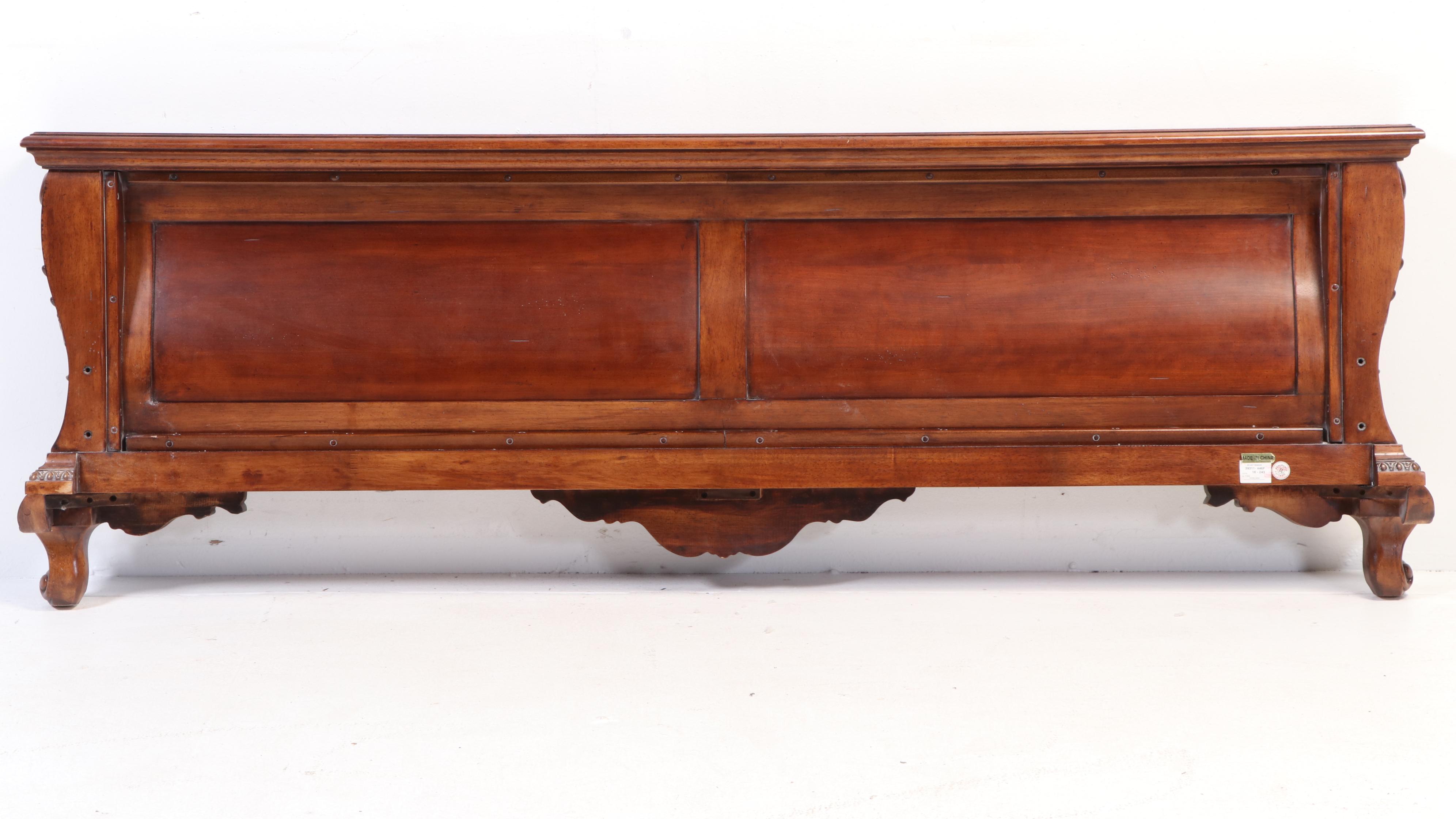 Rococo Style Cherry Finish Bed Frame