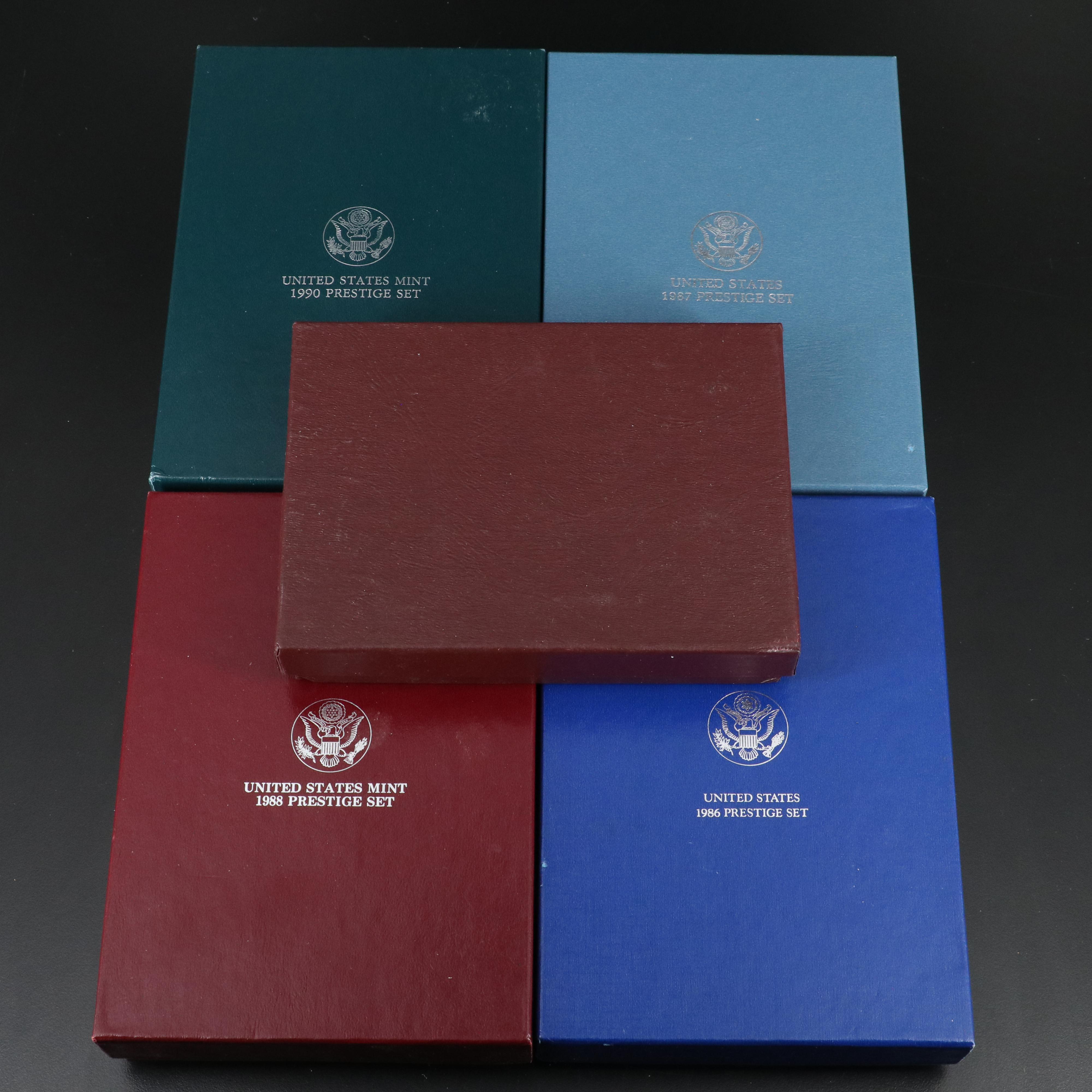 Five Different United States Prestige Mint Sets Including 1990