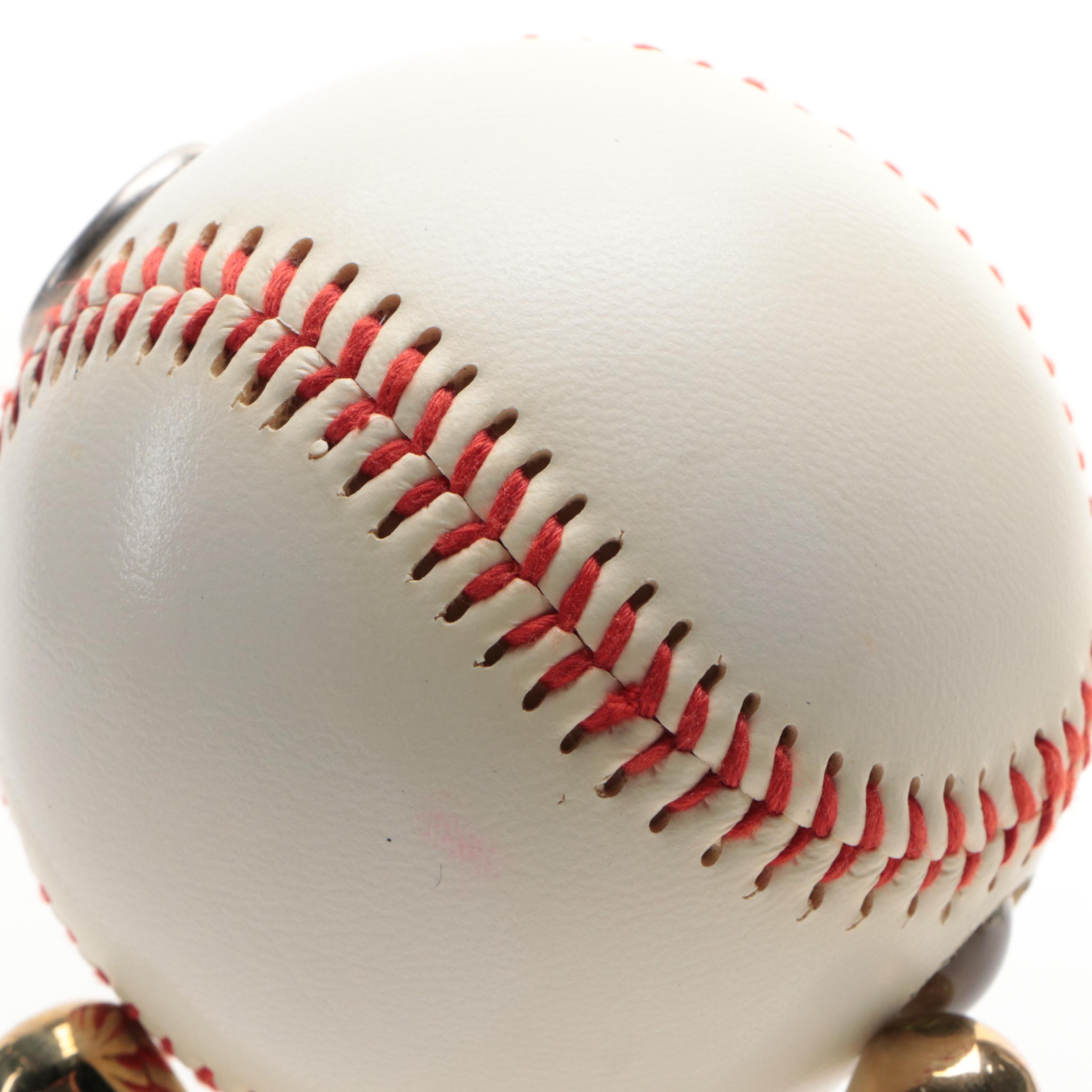 David Kalish Signed "Eye on the Ball" Baseball Kaleidoscope on Metal Bat Stand