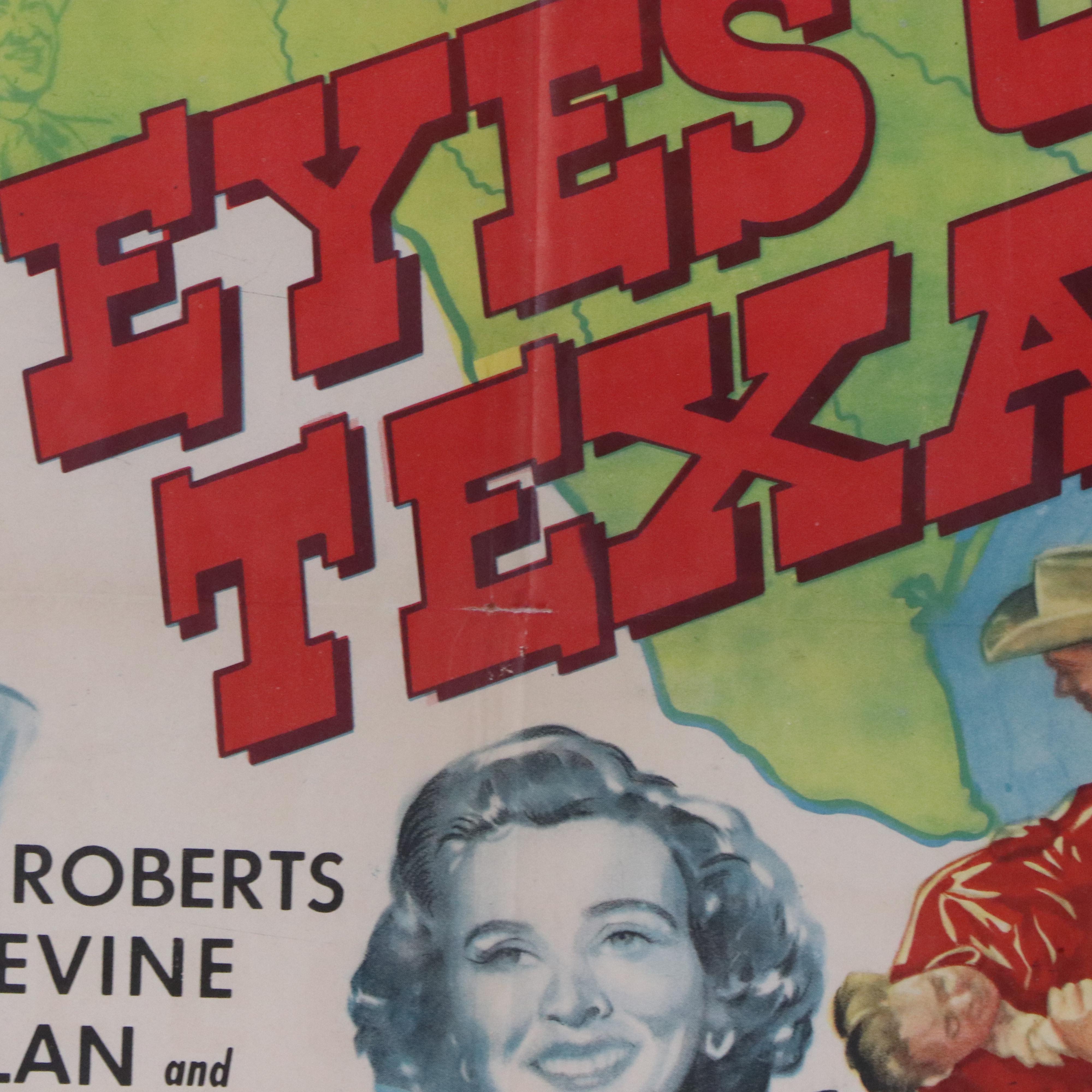 Seriolithograph Roy Rogers Movie Poster "Eyes of Texas," 1948
