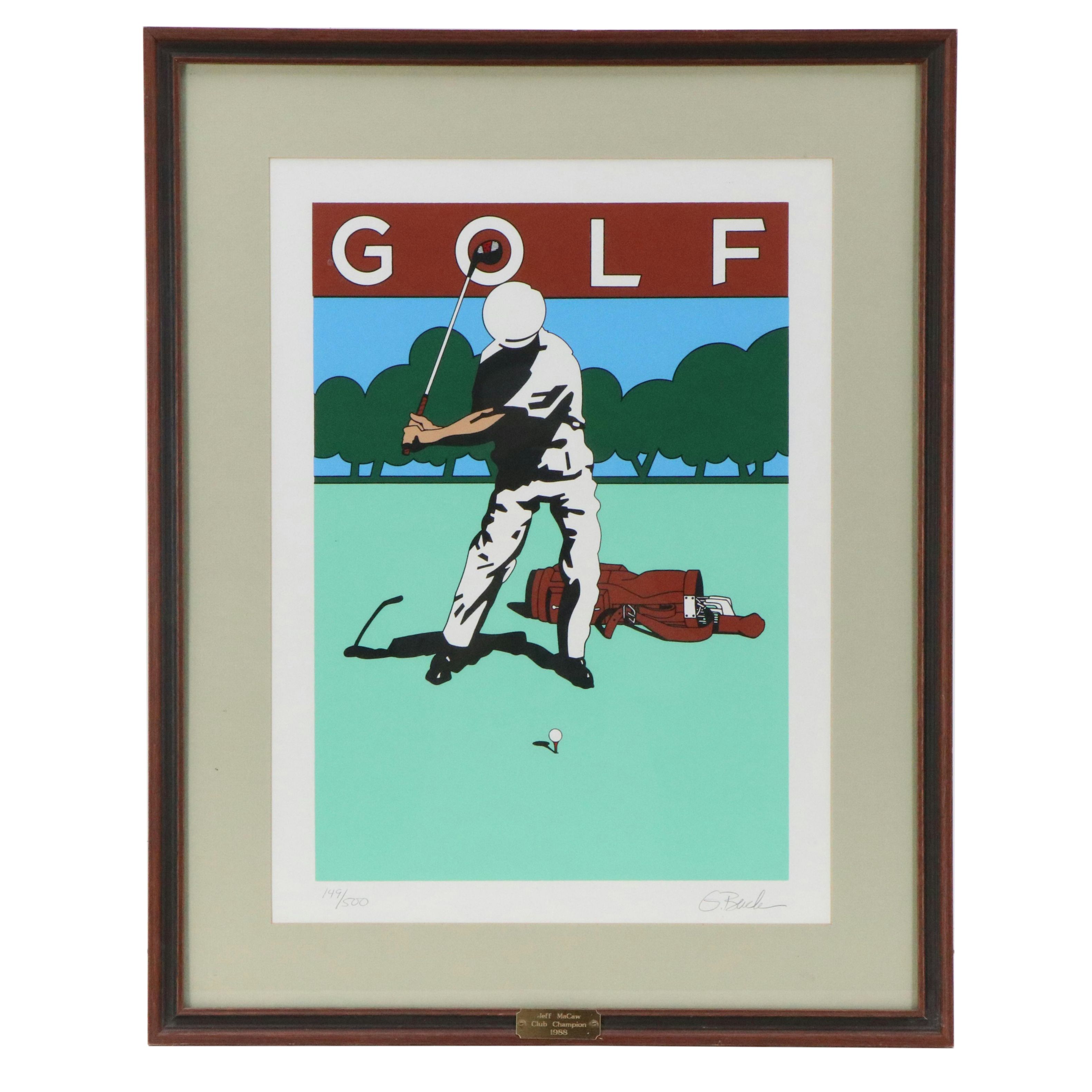 G. Back Serigraph "Golf," 1988
