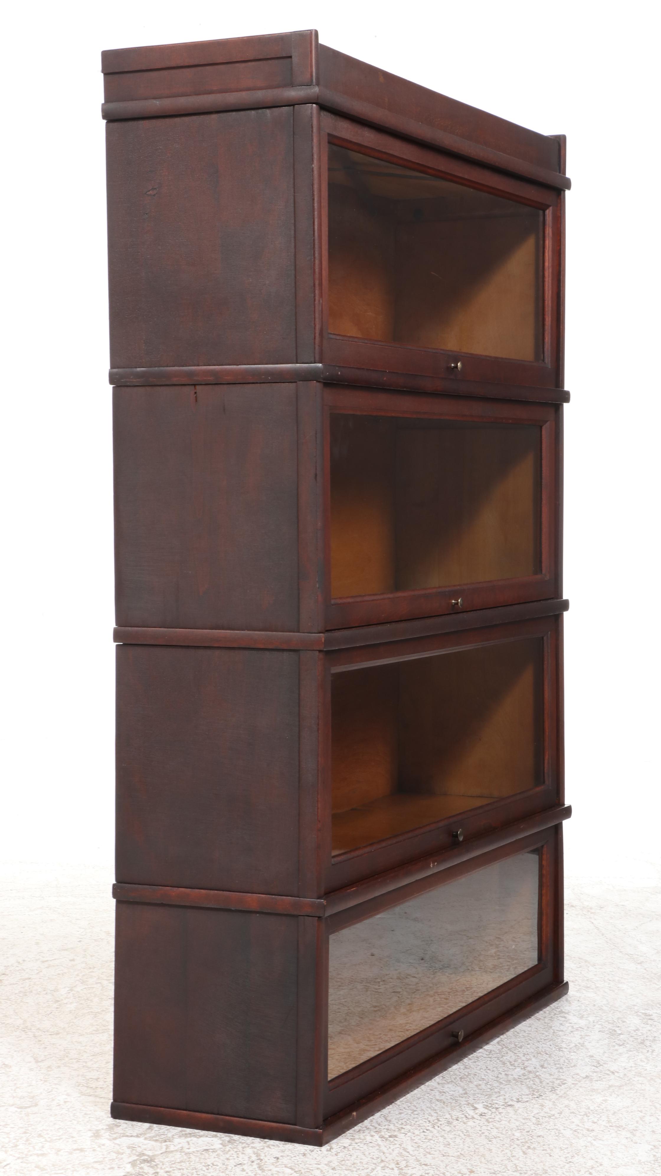 Hale Mahogany Finish Four-Stack Barrister's Bookcase, 20th Century