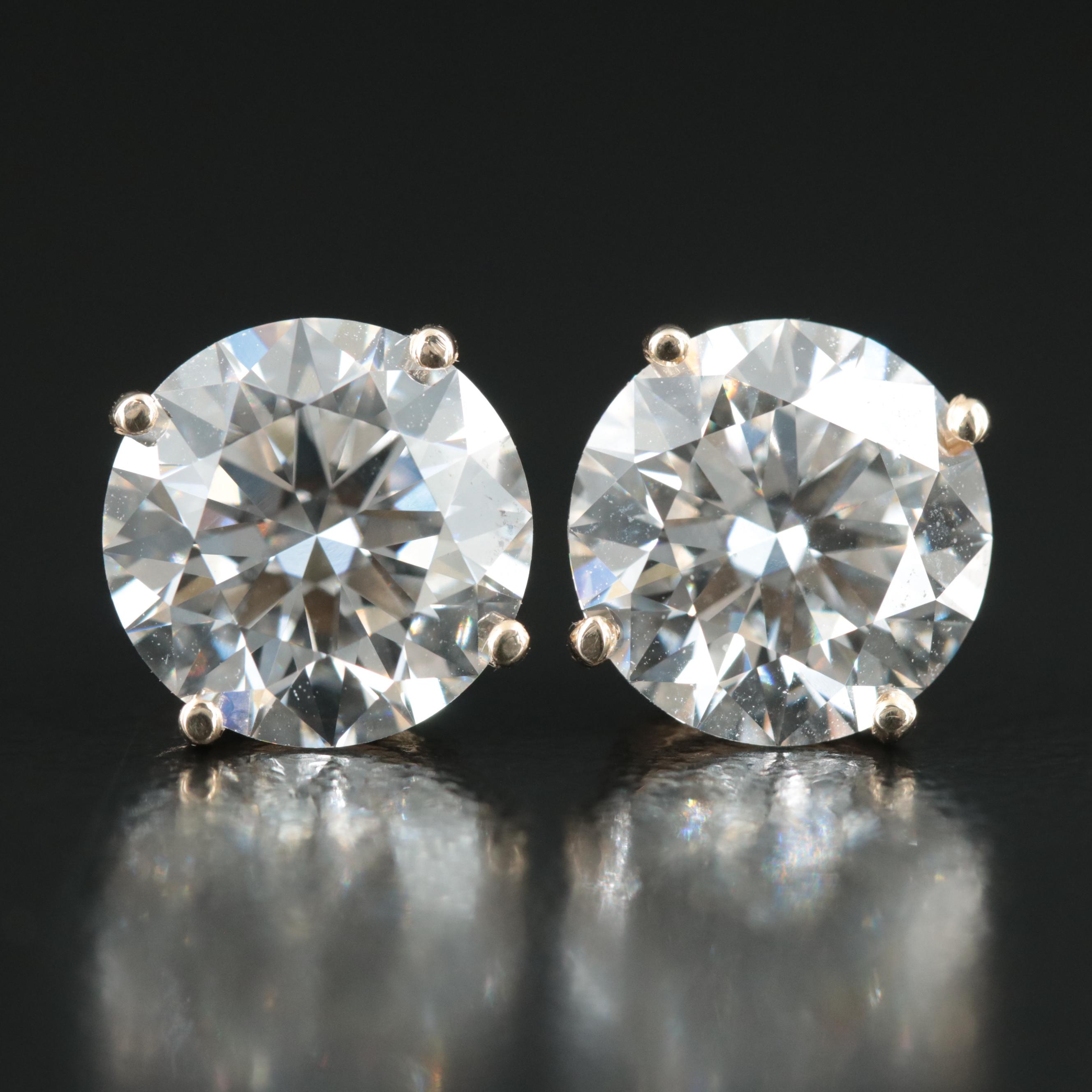 14K 6.09 CTW Lab Grown Diamond Stud Earrings with IGI Reports
