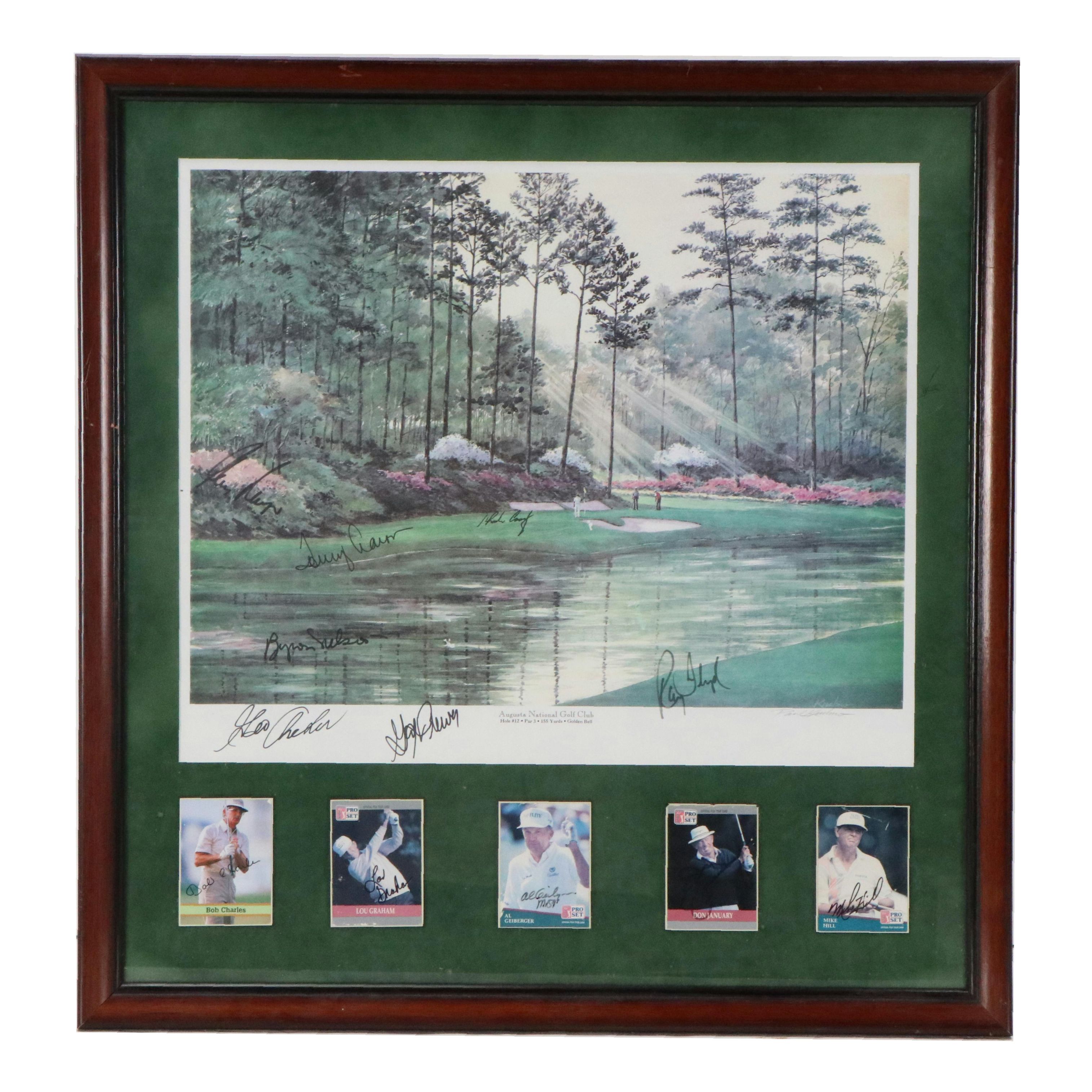 Bob Charles, Mike Hill, and More Signed Augusta National Golf Club Display