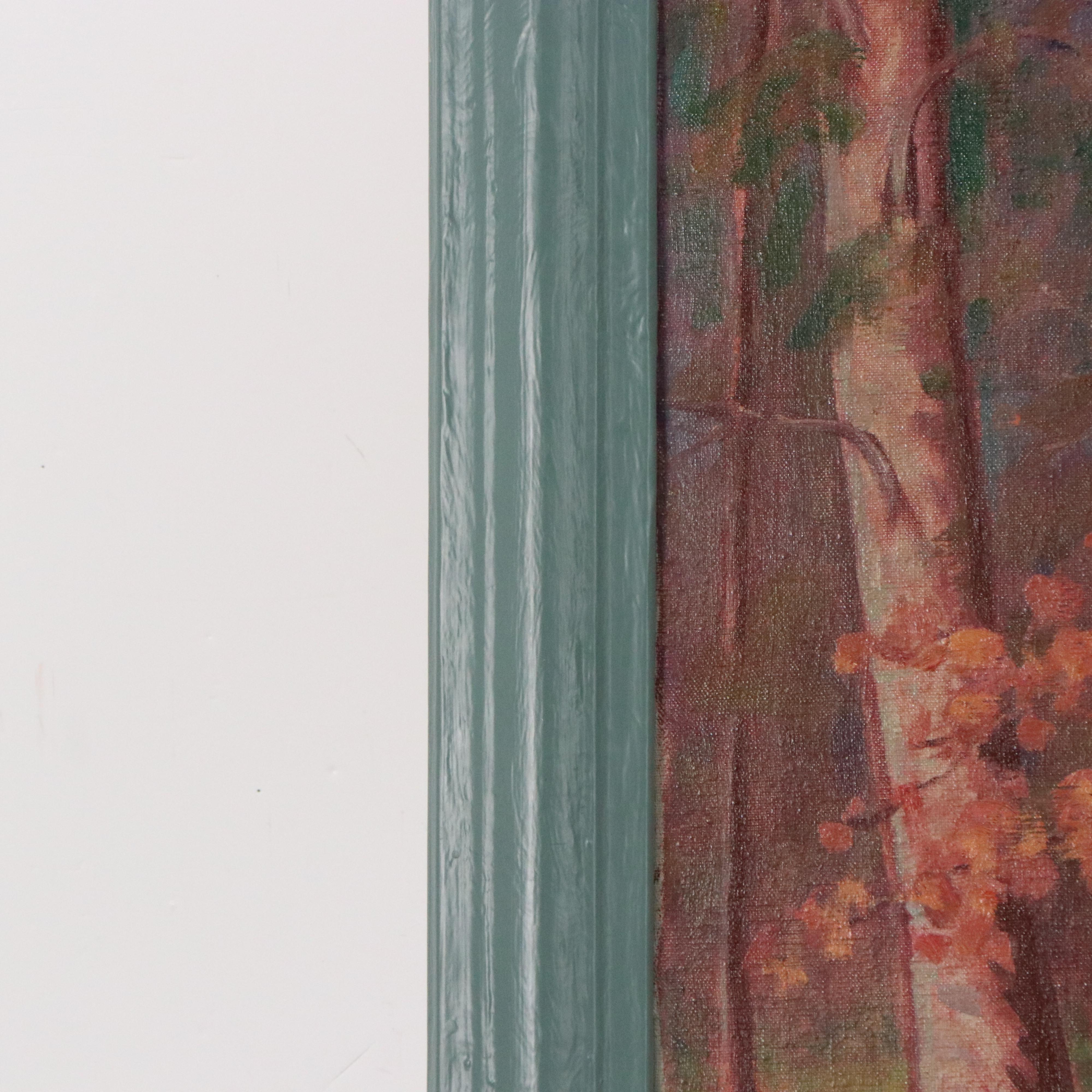 Inez Russell Bolinger Oil Painting of Fall Trees, Early 20th Century