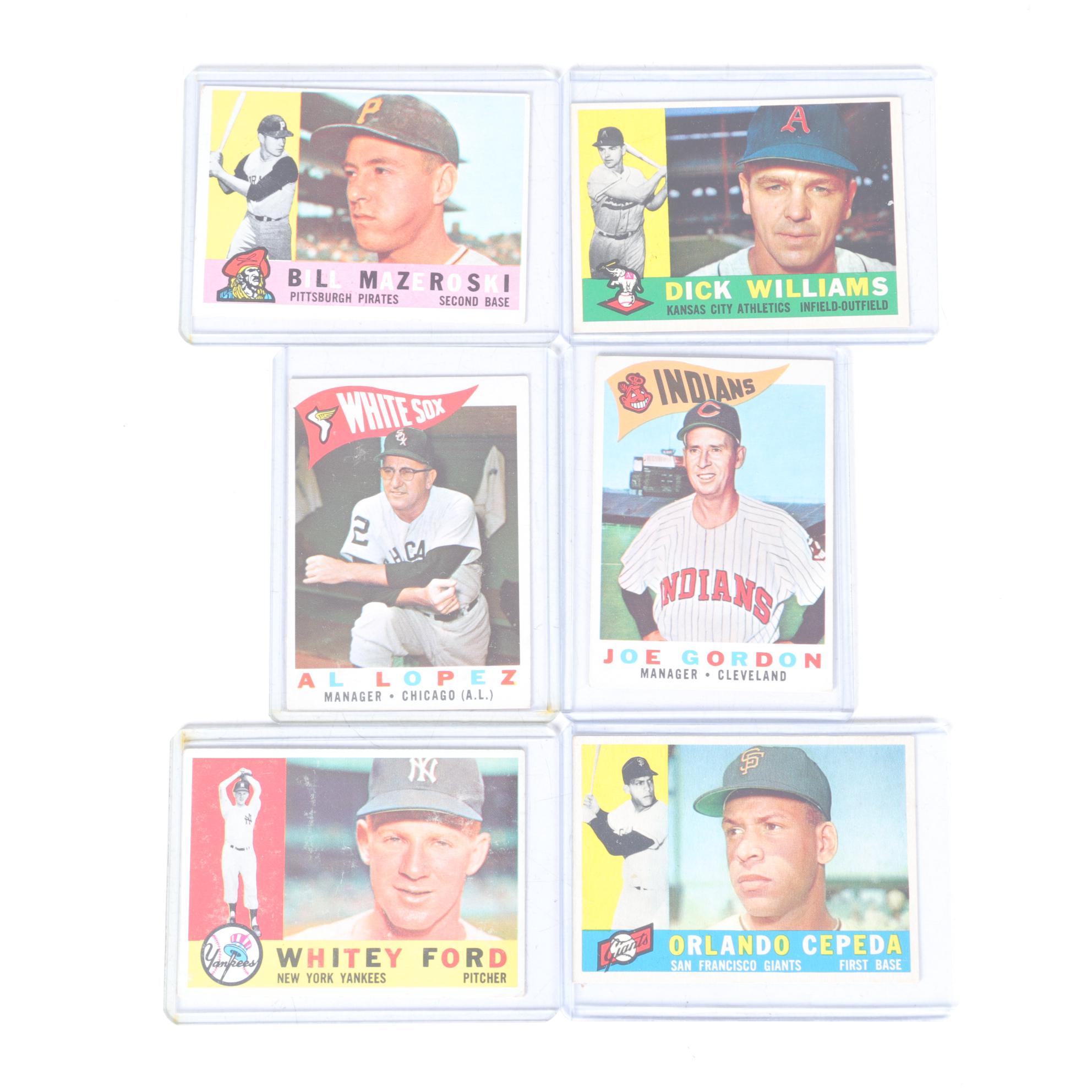 1960 Topps Baseball Cards with #35 Whitey Ford and #450 Orlando Cepeda