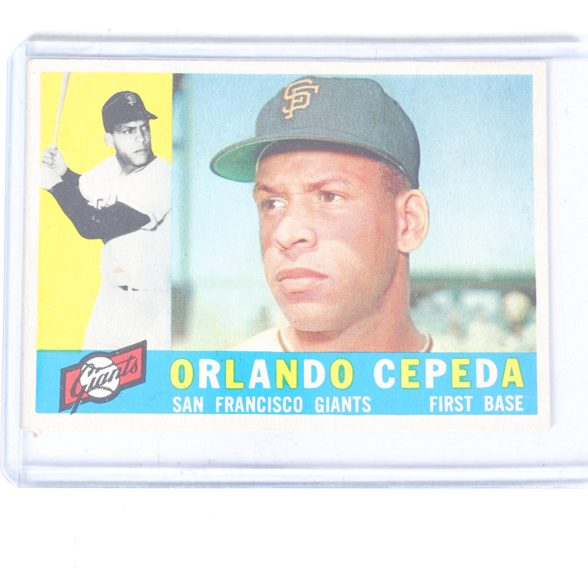1960 Topps Baseball Cards with #35 Whitey Ford and #450 Orlando Cepeda